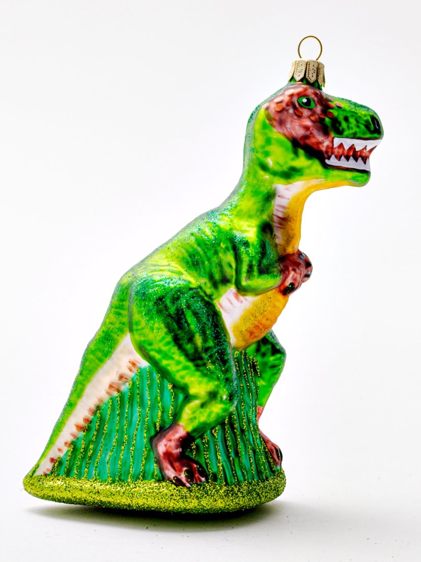 Елочная игрушка «Тираннозавр Рекс» Стекло. 105 x 150 мм.