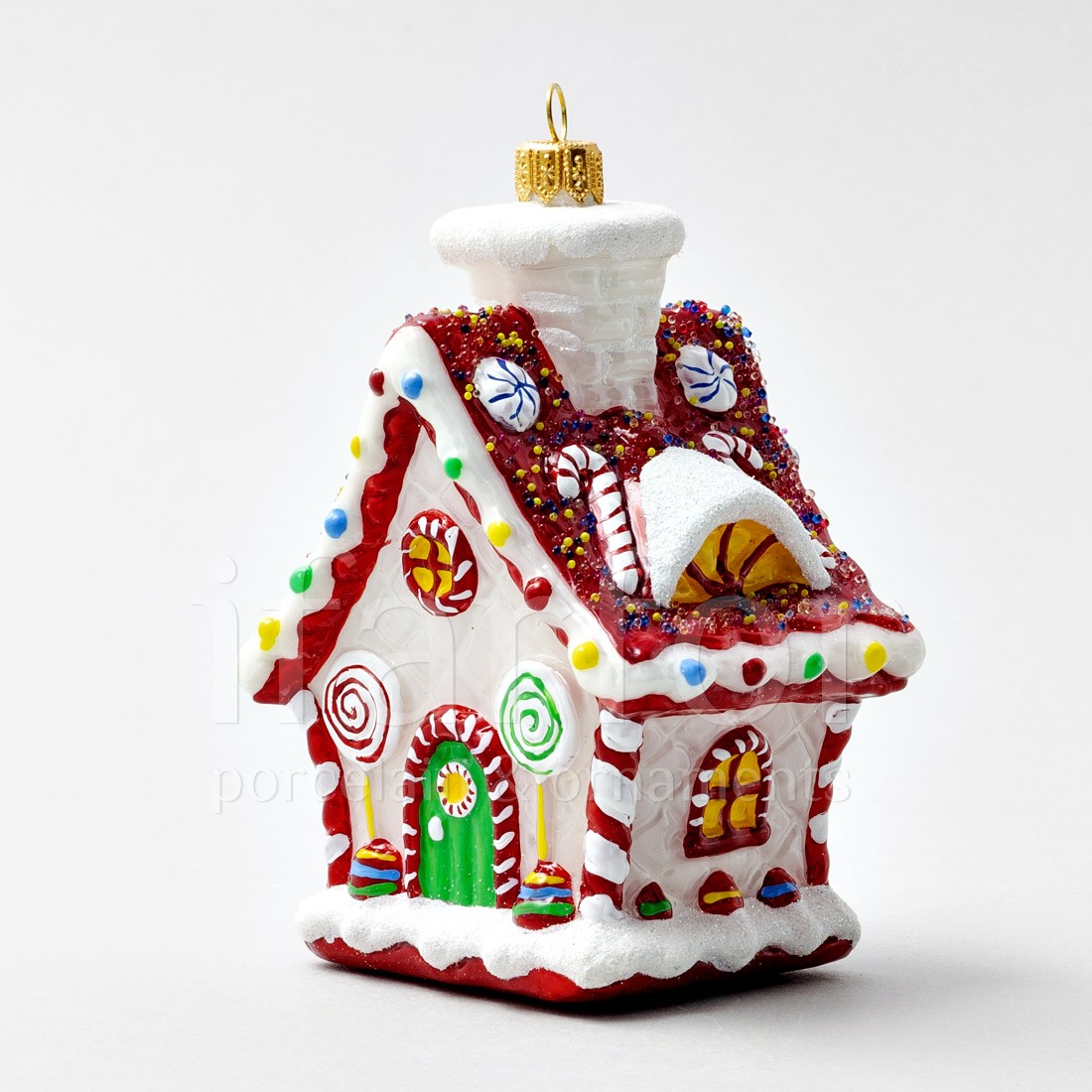Елочная игрушка «Пряничный домик» Стекло. 85 x 125 мм.