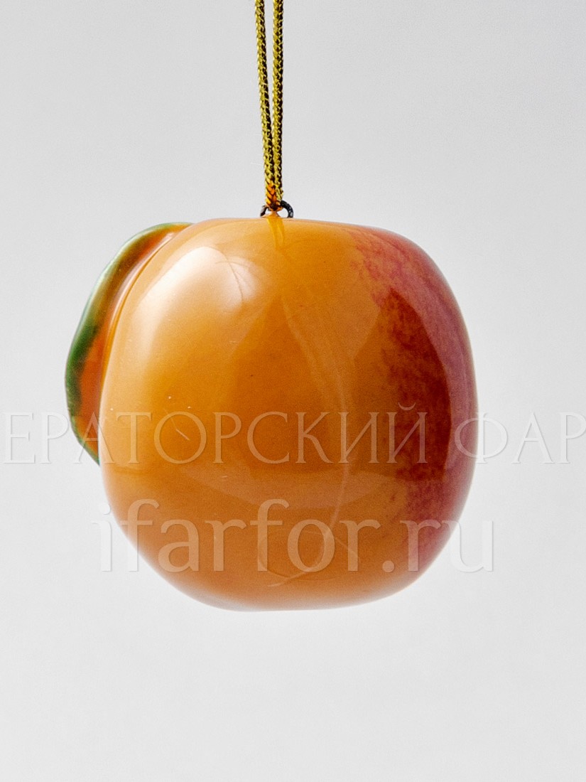 Елочная игрушка «Персик мини» Форма: Персик мини. Майолика. 40 x 40 мм.