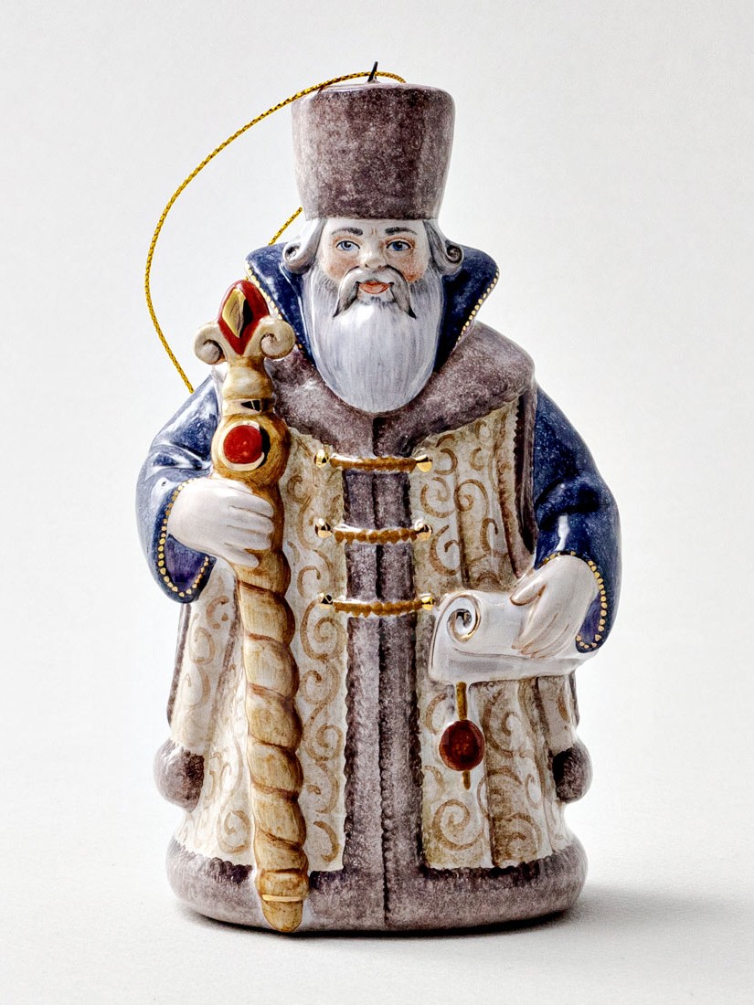 Елочная игрушка «Боярин» Форма: Боярин. Майолика. 66 x 145 мм.