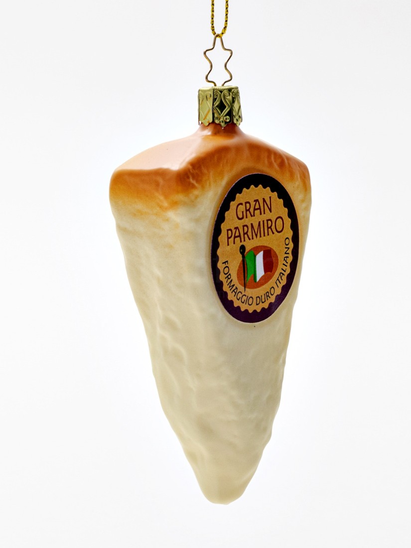 Елочная игрушка «Сыр Parmiro» Стекло. 65 x 130 мм.