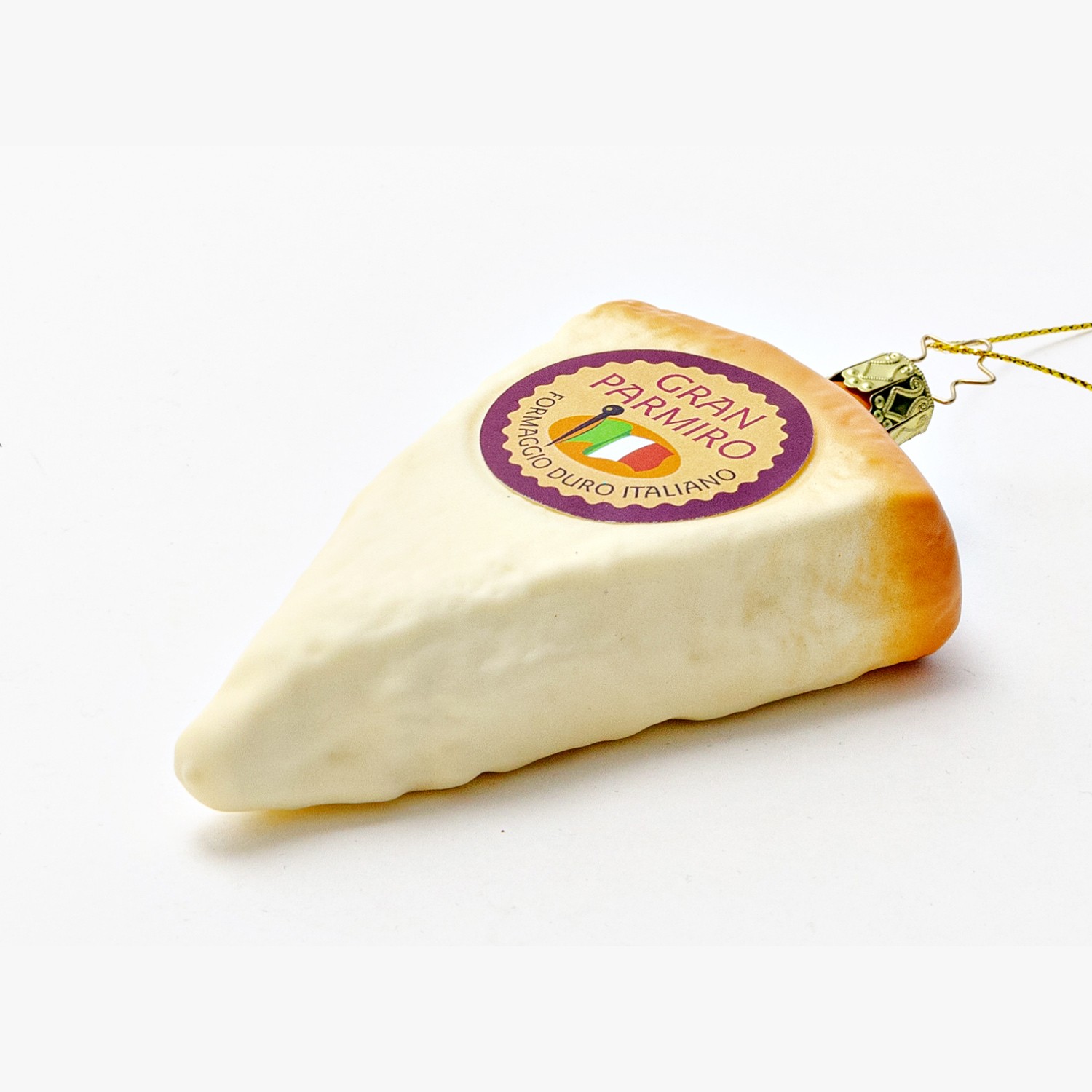 Елочная игрушка «Сыр Parmiro» Стекло. 65 x 130 мм.
