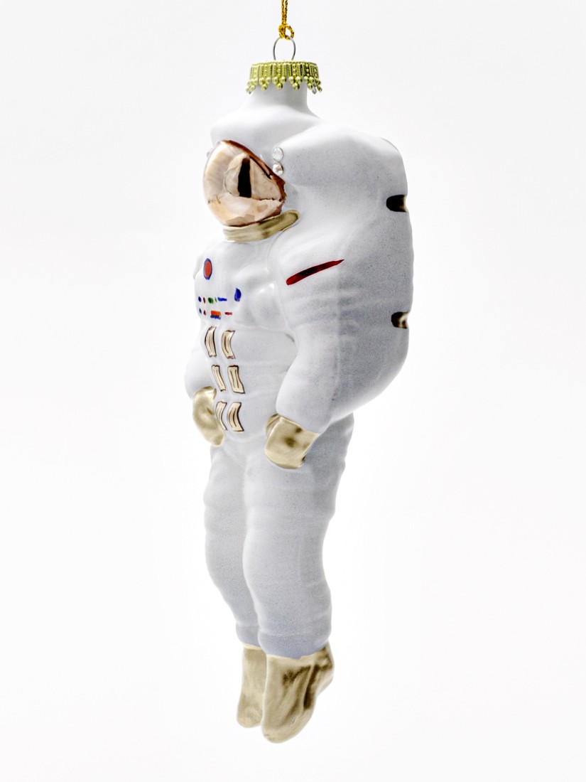Елочная игрушка «Космонавт Major Tom» Стекло. 65 x 185 мм.