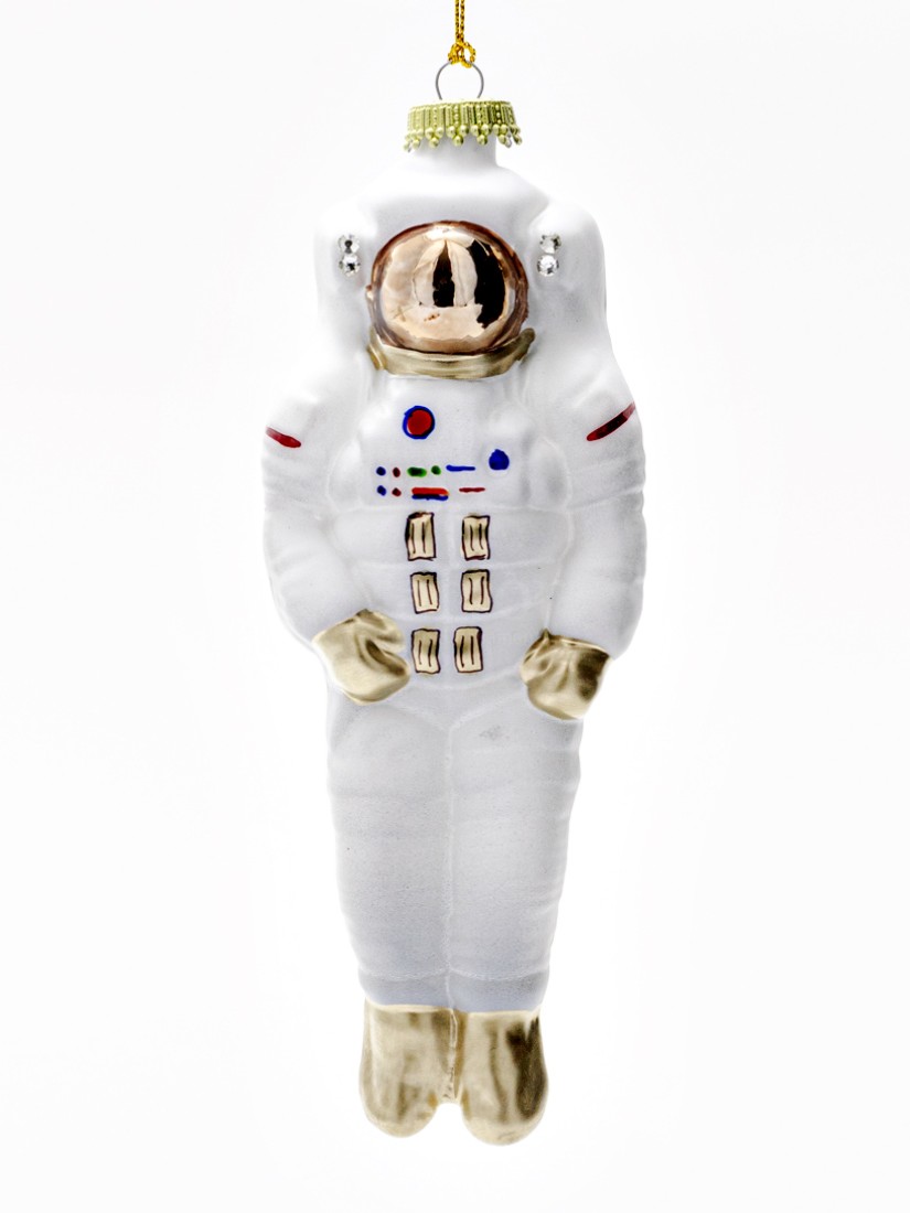 Елочная игрушка «Космонавт Major Tom» Стекло. 65 x 185 мм.