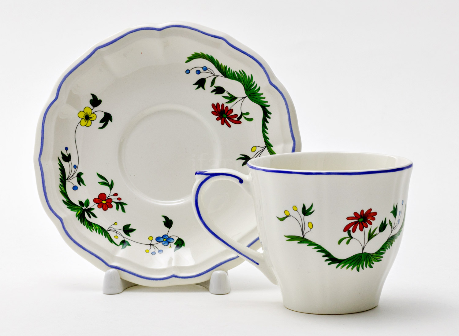 Чашка с блюдцем чайная «OISEAU PARADIS» 1/2 Форма: GIEN Рошель. Фаянс. 175 мл.