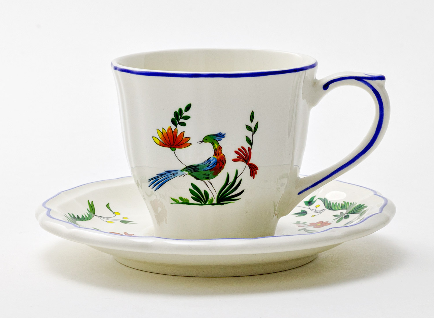 Чашка с блюдцем чайная «OISEAU PARADIS» 1/2 Форма: GIEN Рошель. Фаянс. 175 мл.