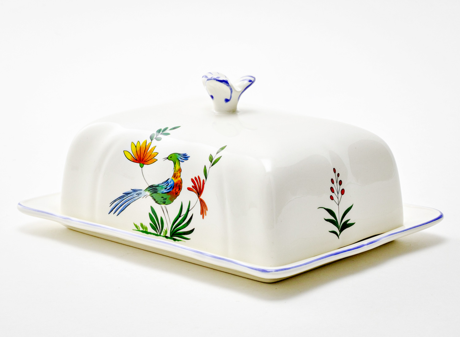 Масленка «OISEAUX PARADIS» Форма: GIEN Рошель. Фаянс. 135 мм.