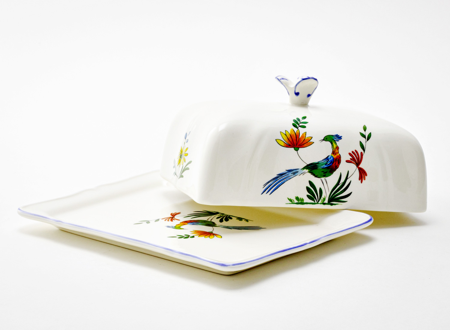 Масленка «OISEAUX PARADIS» Форма: GIEN Рошель. Фаянс. 135 мм.