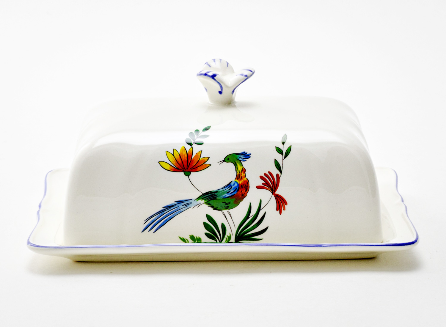 Масленка «OISEAUX PARADIS» Форма: GIEN Рошель. Фаянс. 135 мм.