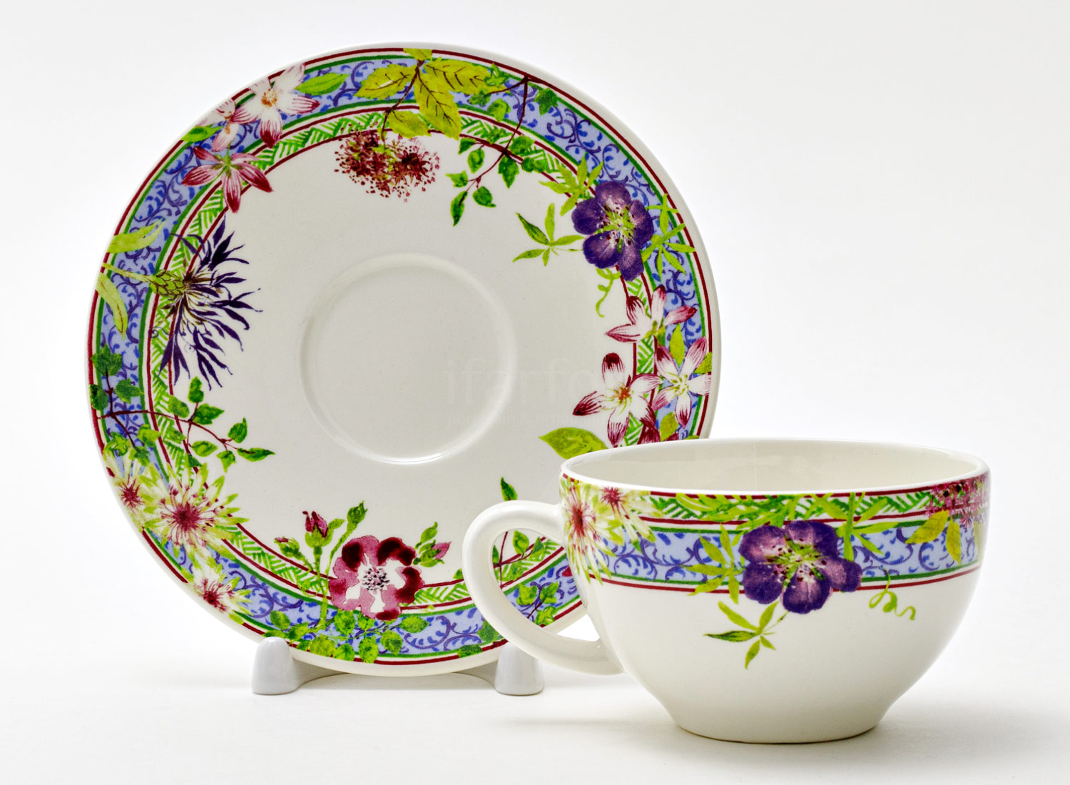 Чашка с блюдцем чайная «MILLEFLEURS» 1/2 Форма: GIEN Шампань. Фаянс. 160 мл.
