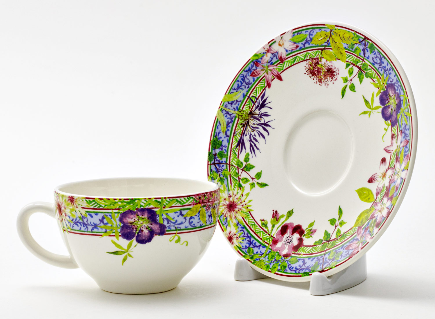 Чашка с блюдцем чайная «MILLEFLEURS» 1/2 Форма: GIEN Шампань. Фаянс. 160 мл.