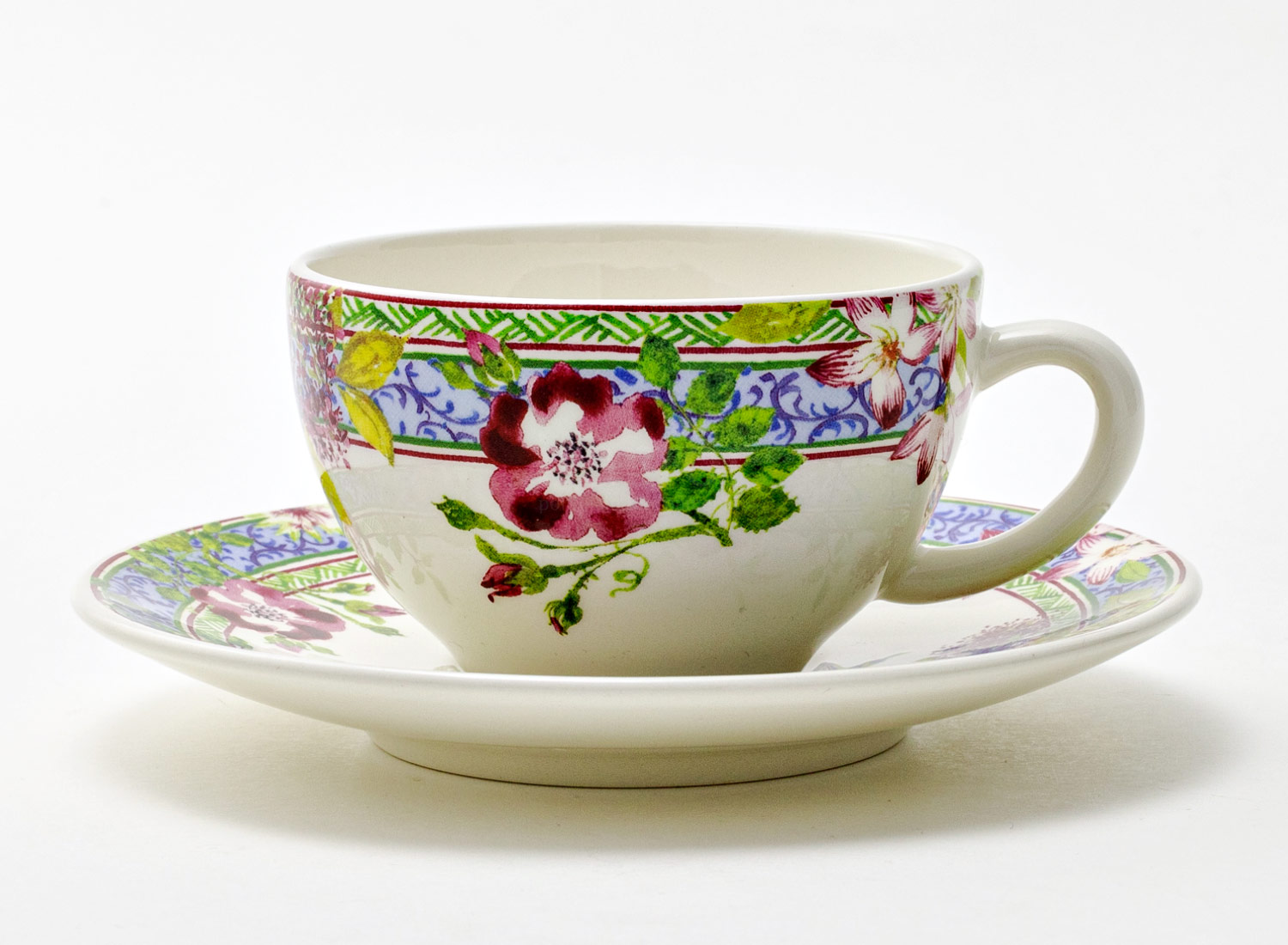 Чашка с блюдцем чайная «MILLEFLEURS» 1/2 Форма: GIEN Шампань. Фаянс. 160 мл.