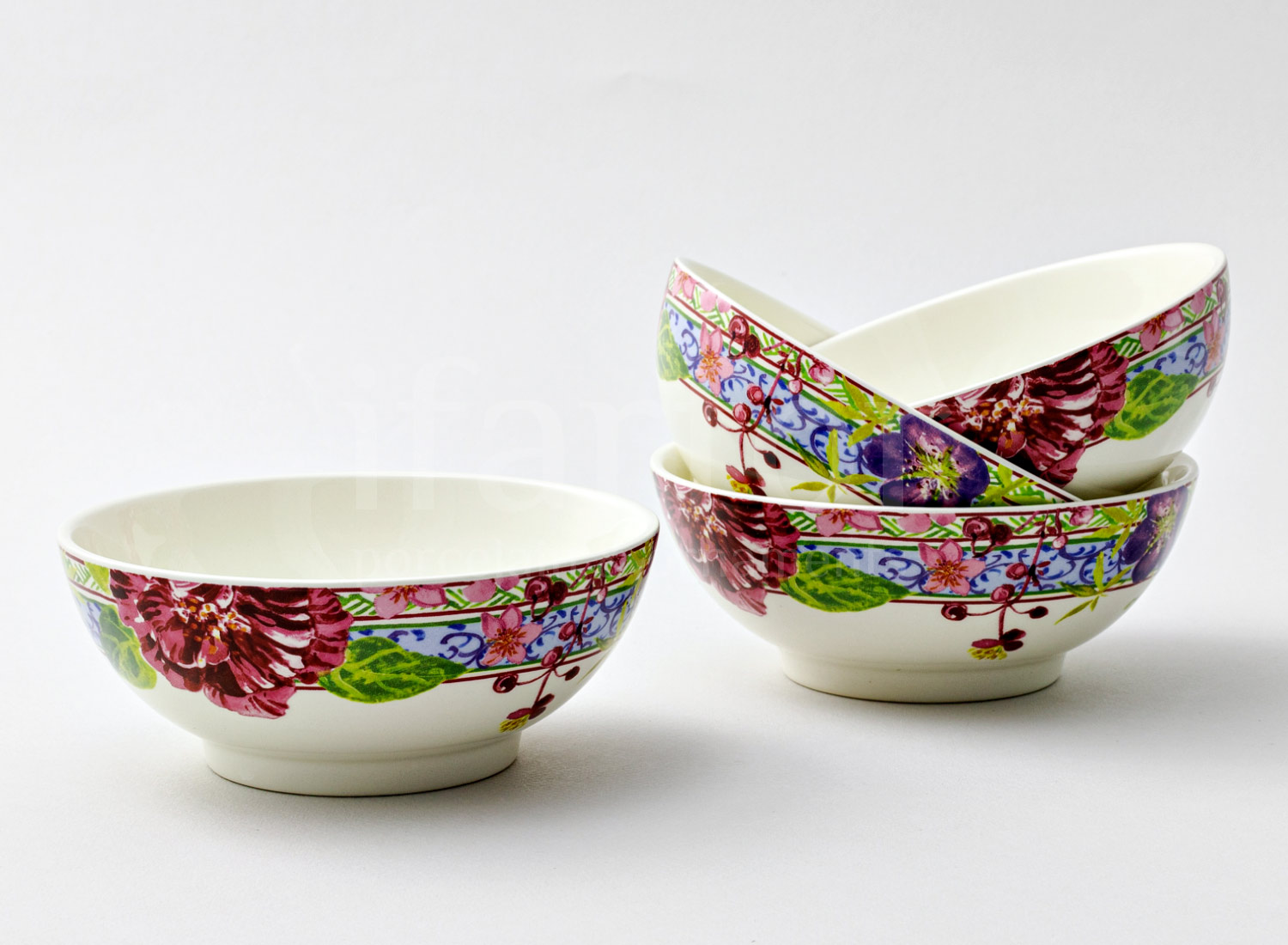 Набор салатников столовый «MILLEFLEURS» Форма: GIEN Шампань. Фаянс. 145 мм.