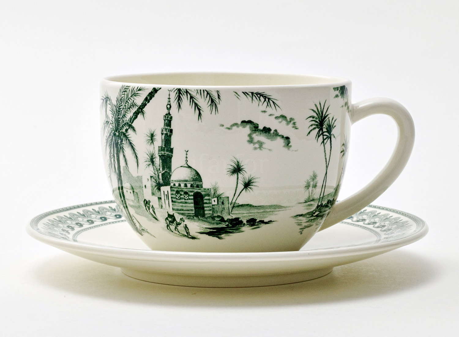 Чашка с блюдцем чайная «VUE ORIENT DEPAREILLEES» 1/2 Форма: GIEN Шампань. Фаянс. 450 мл.