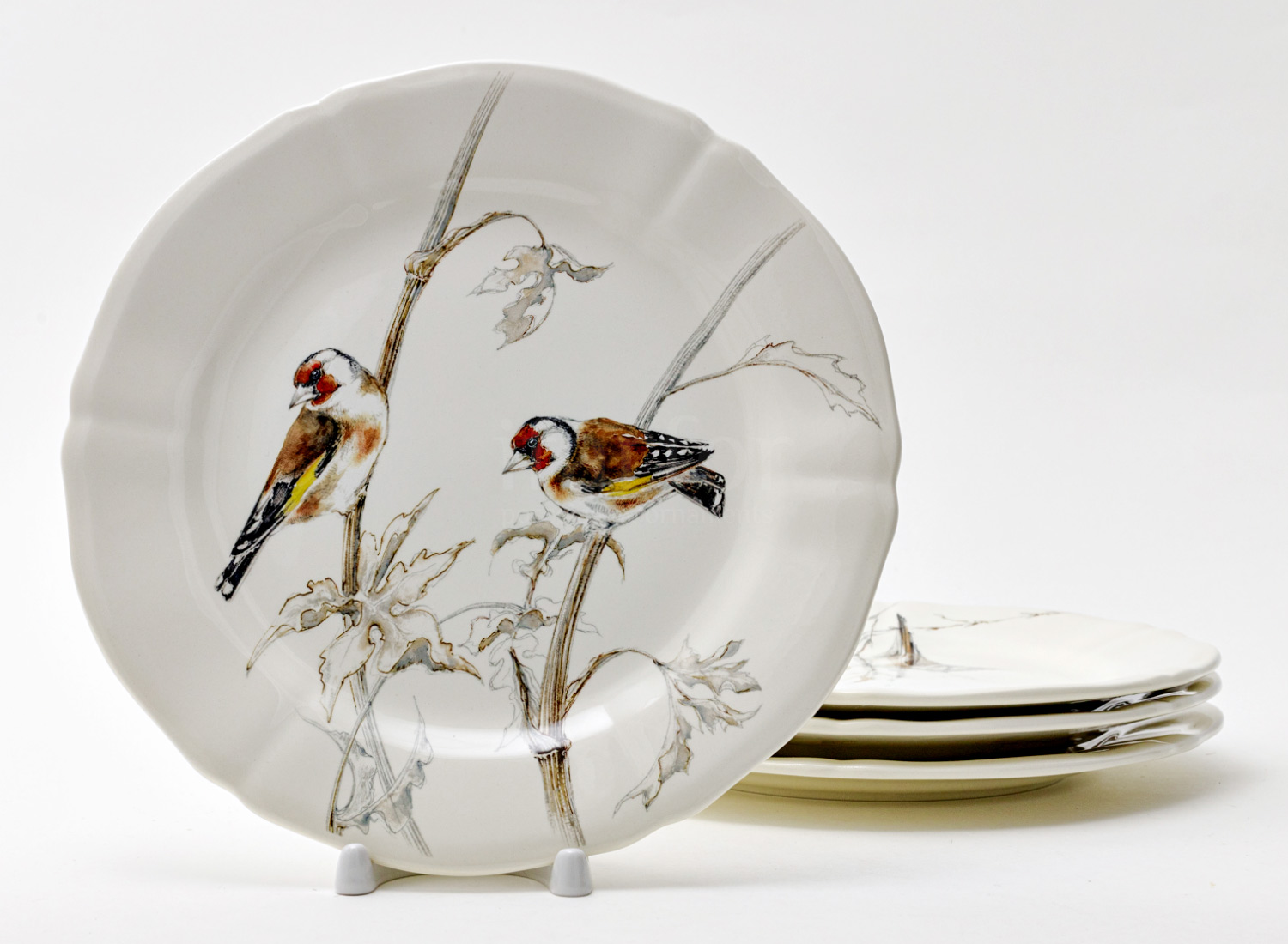 Набор тарелок десертный «LES OISEAUX DE LA FORET» Форма: GIEN Рошель. Фаянс. 232 мм.