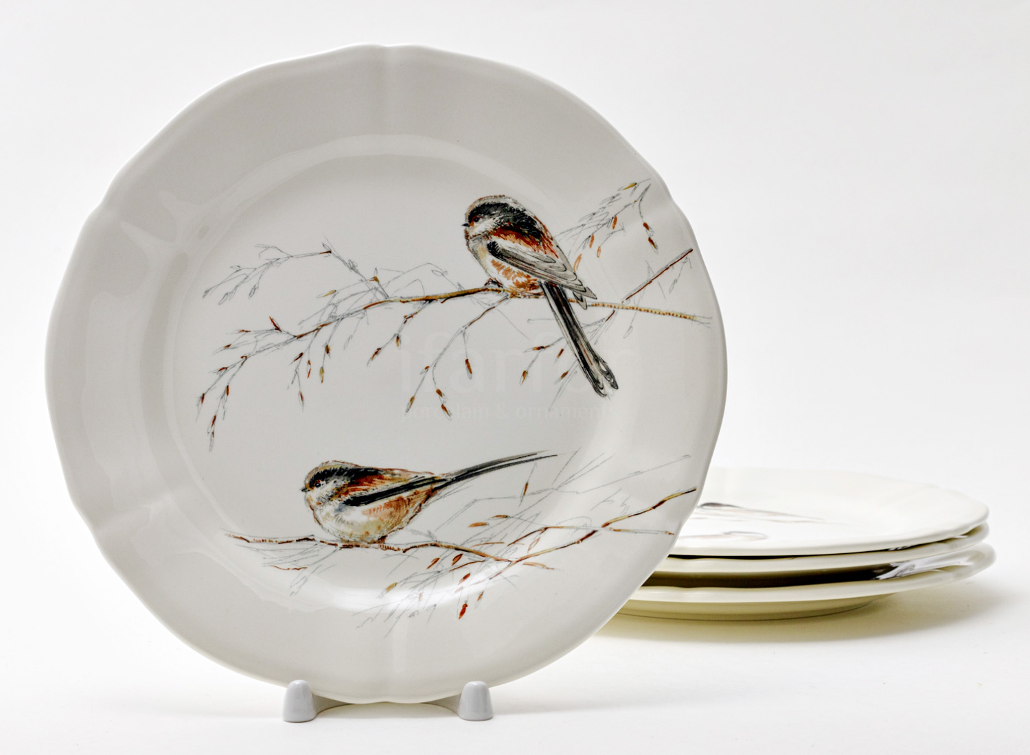 Набор тарелок десертный «LES OISEAUX DE LA FORET» Форма: GIEN Рошель. Фаянс. 232 мм.