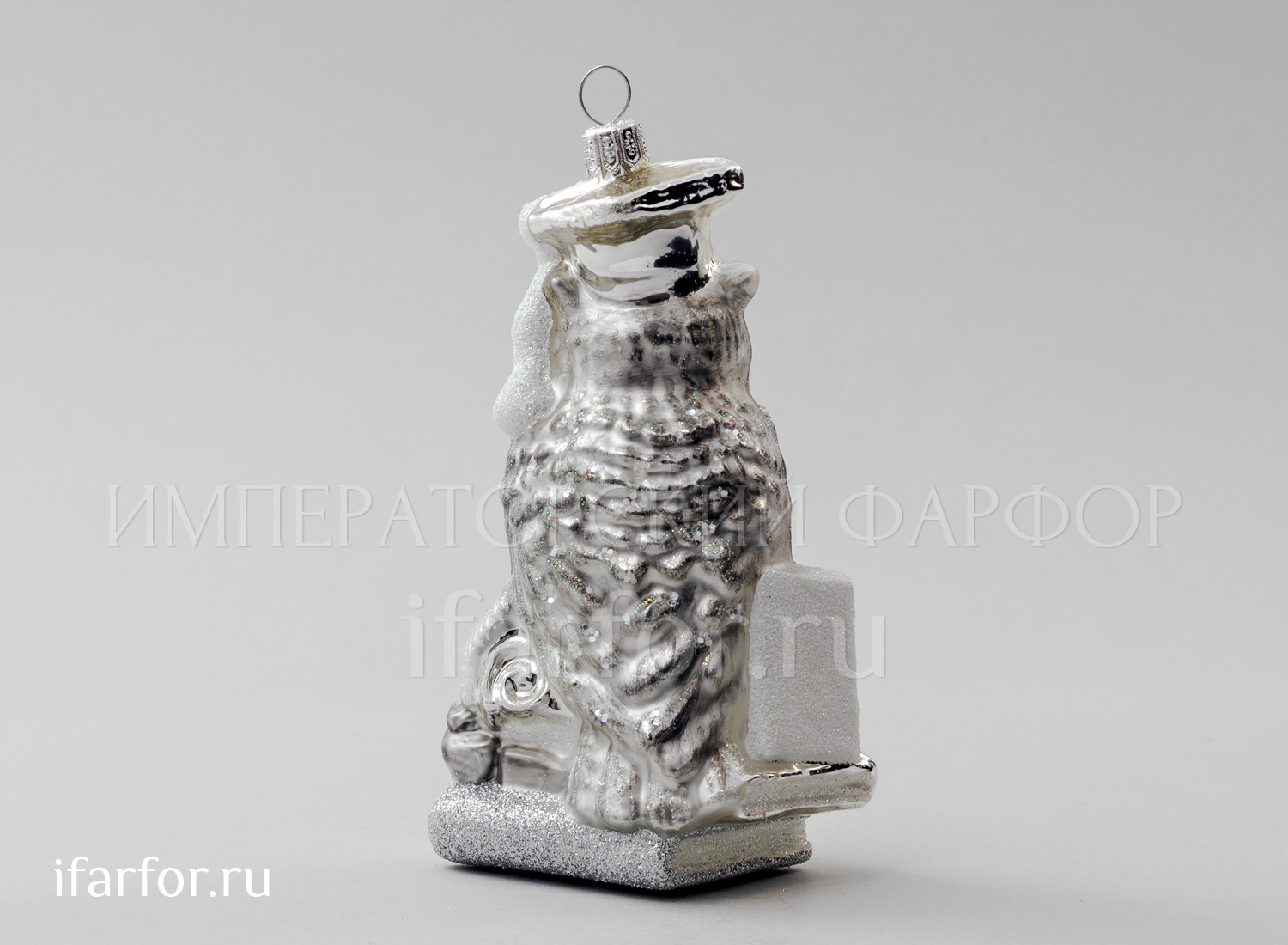 Елочная игрушка «Сова» Стекло. 140 мм.