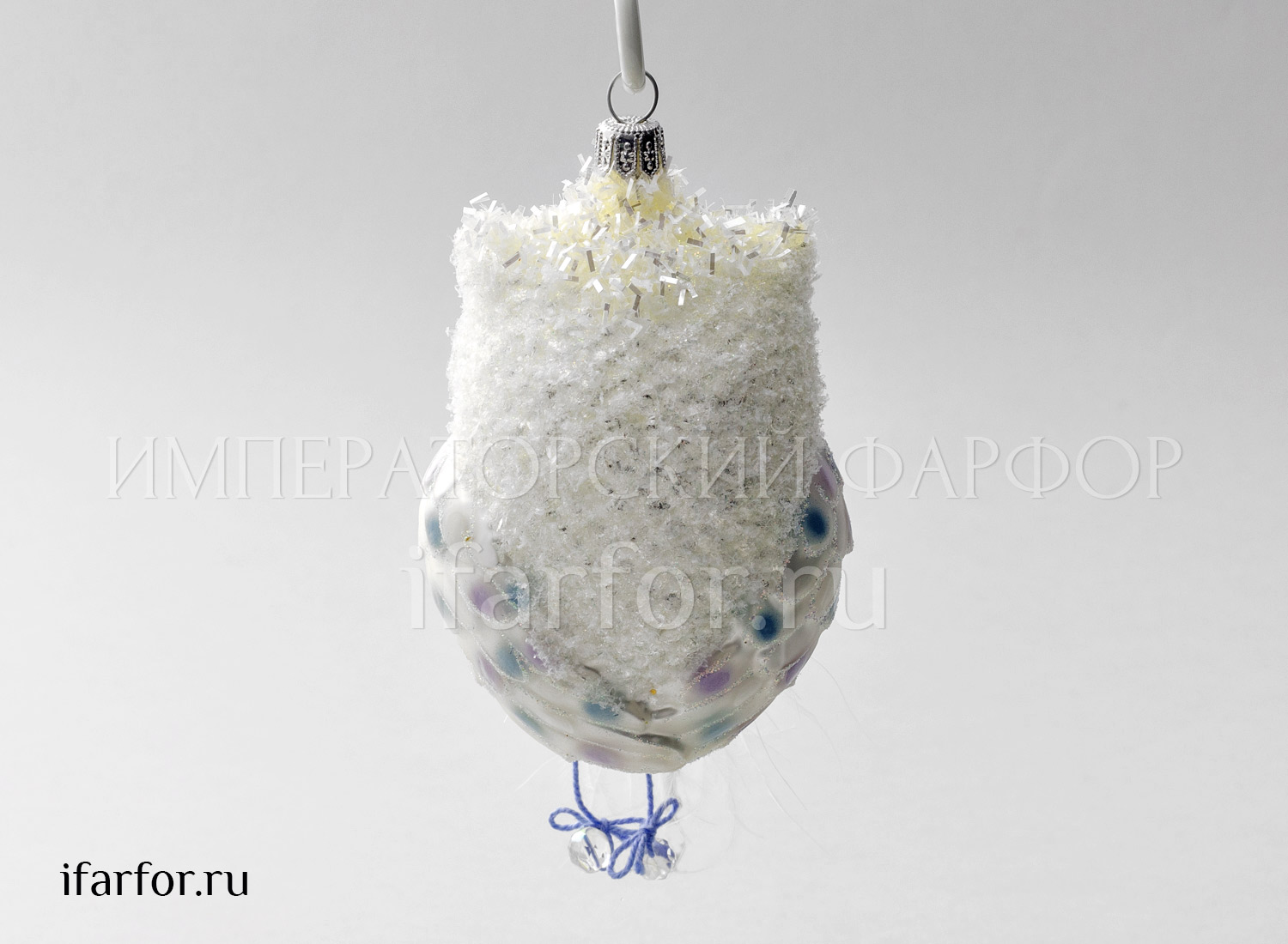 Елочная игрушка «Сова» Стекло. 75 x 130 мм.