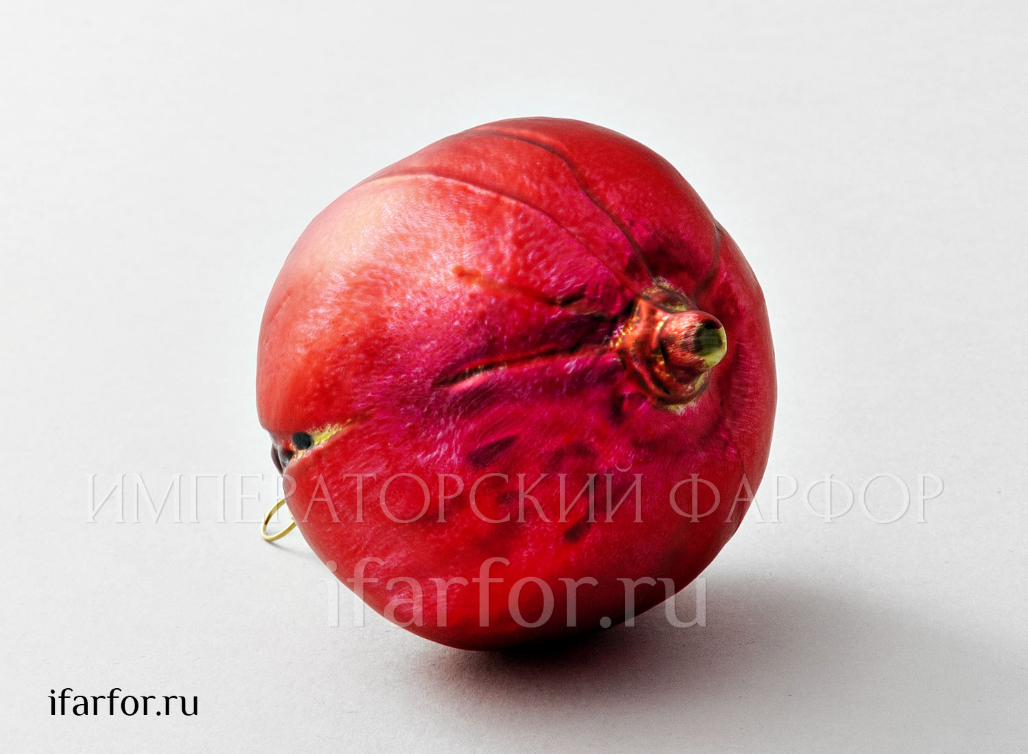 Елочная игрушка «Ягоды и фрукты. Гранат» Стекло. 70 x 105 мм.