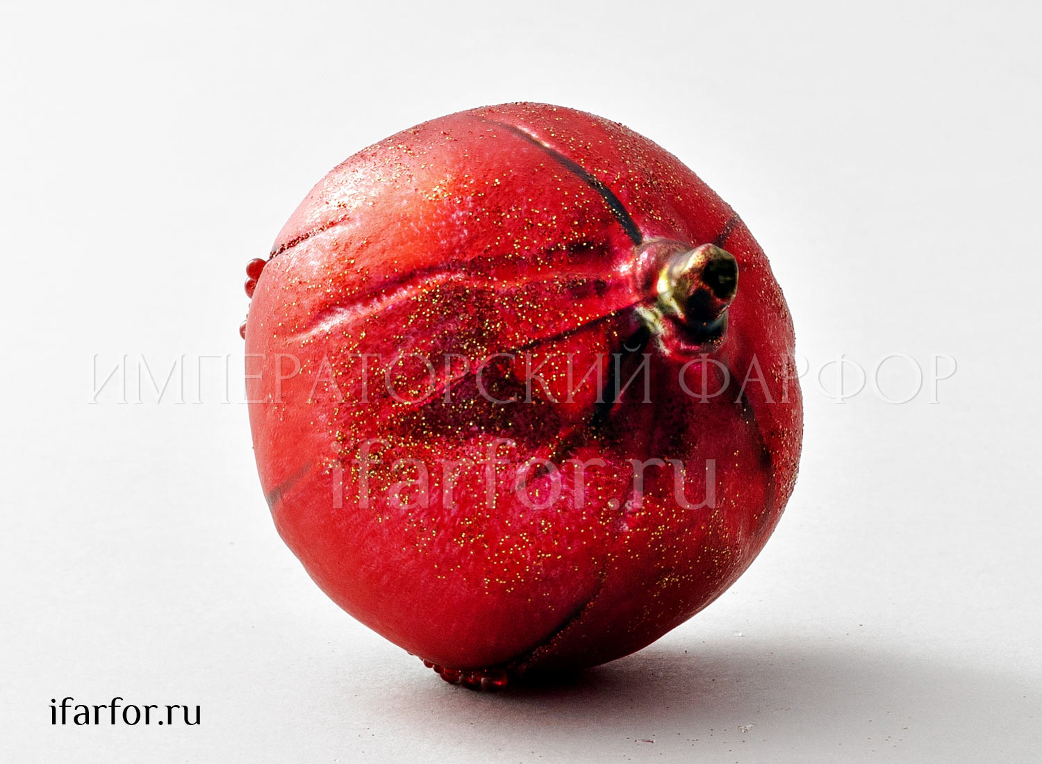 Елочная игрушка «Ягоды и фрукты. Гранат» Стекло. 80 x 105 мм.