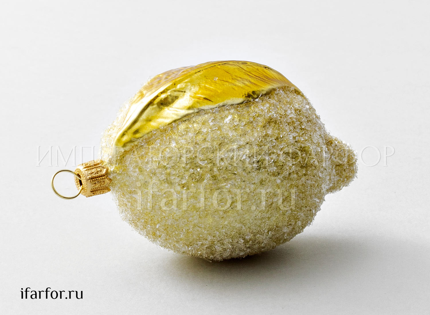 Елочная игрушка «Ягоды и фрукты. Лимон» Стекло. 65 x 110 мм.