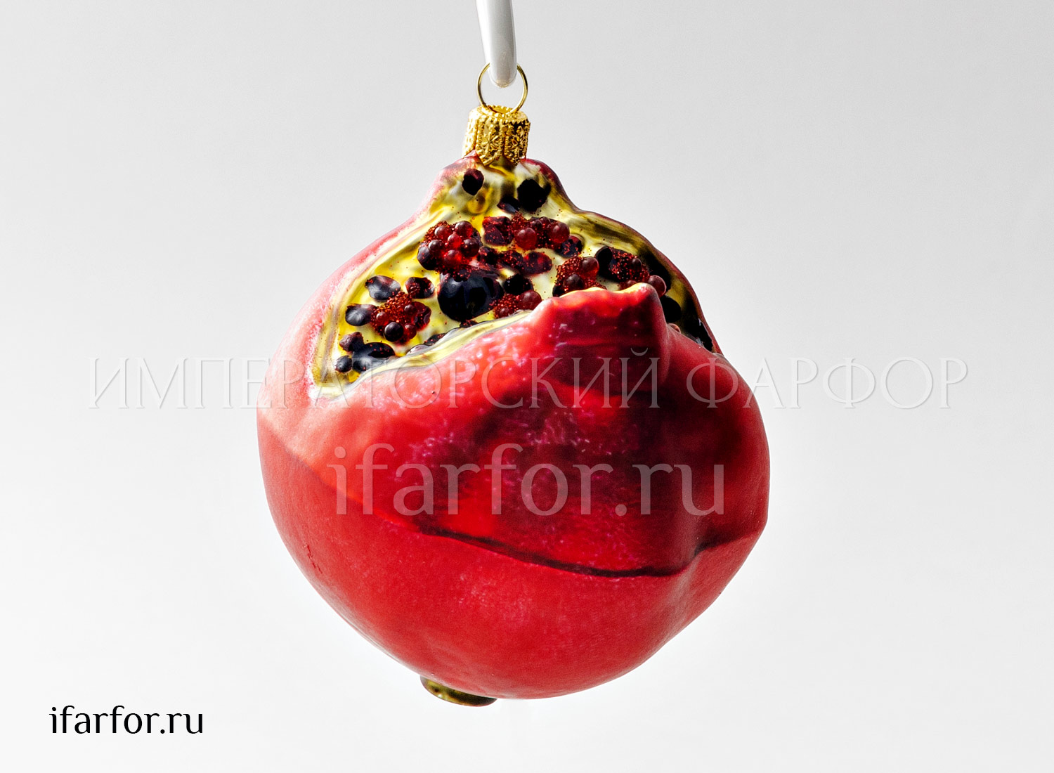 Елочная игрушка «Ягоды и фрукты. Гранат» Стекло. 80 x 95 мм.