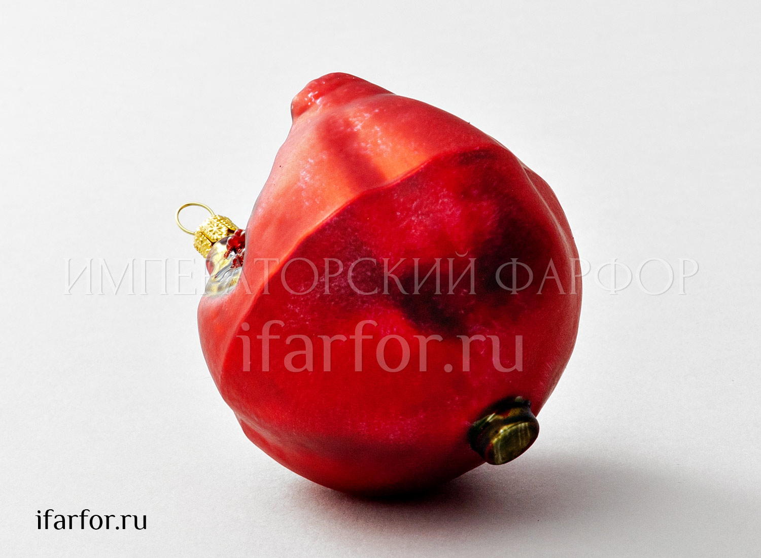 Елочная игрушка «Ягоды и фрукты. Гранат» Стекло. 80 x 95 мм.