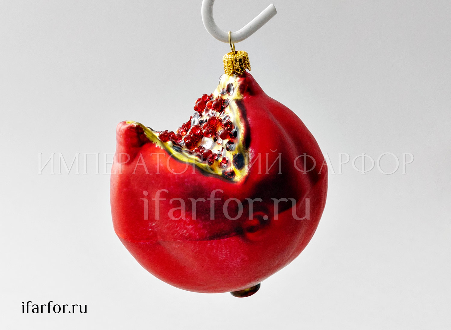 Елочная игрушка «Ягоды и фрукты. Гранат» Стекло. 80 x 95 мм.