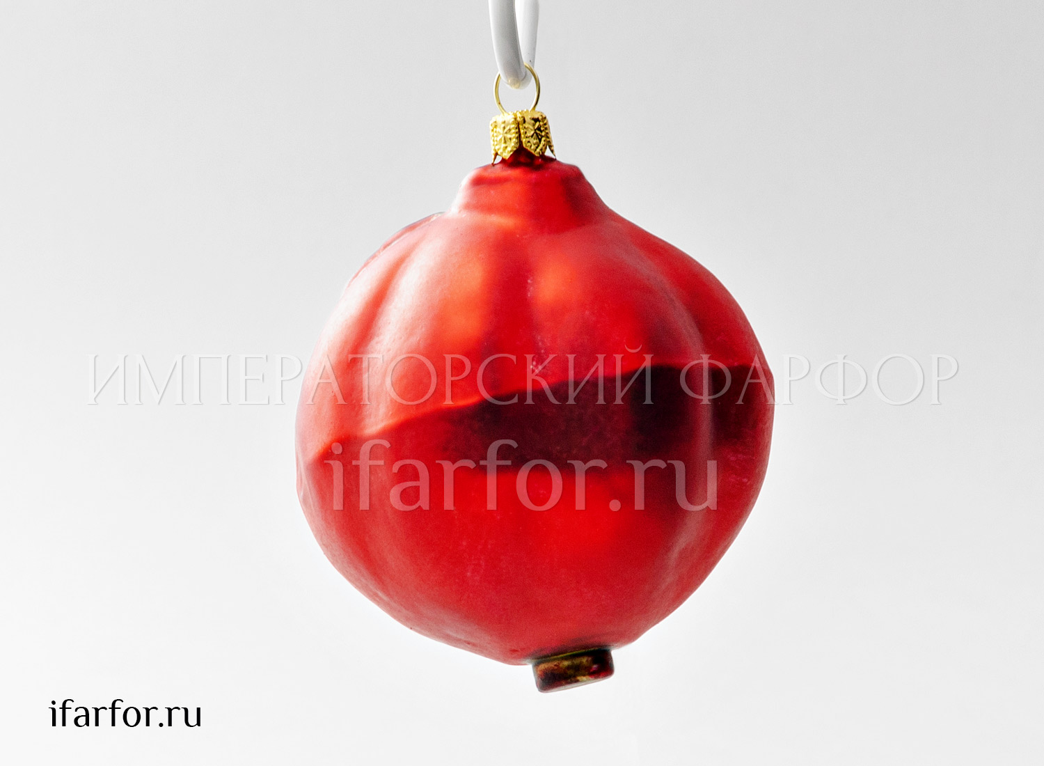 Елочная игрушка «Ягоды и фрукты. Гранат» Стекло. 80 x 95 мм.