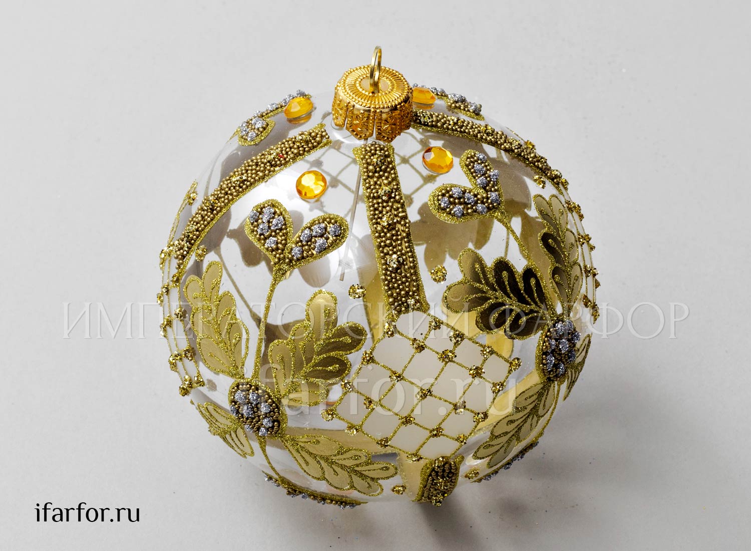 Елочная игрушка «Шар большой» Форма: Шар большой. Стекло. 100 x 110 мм.