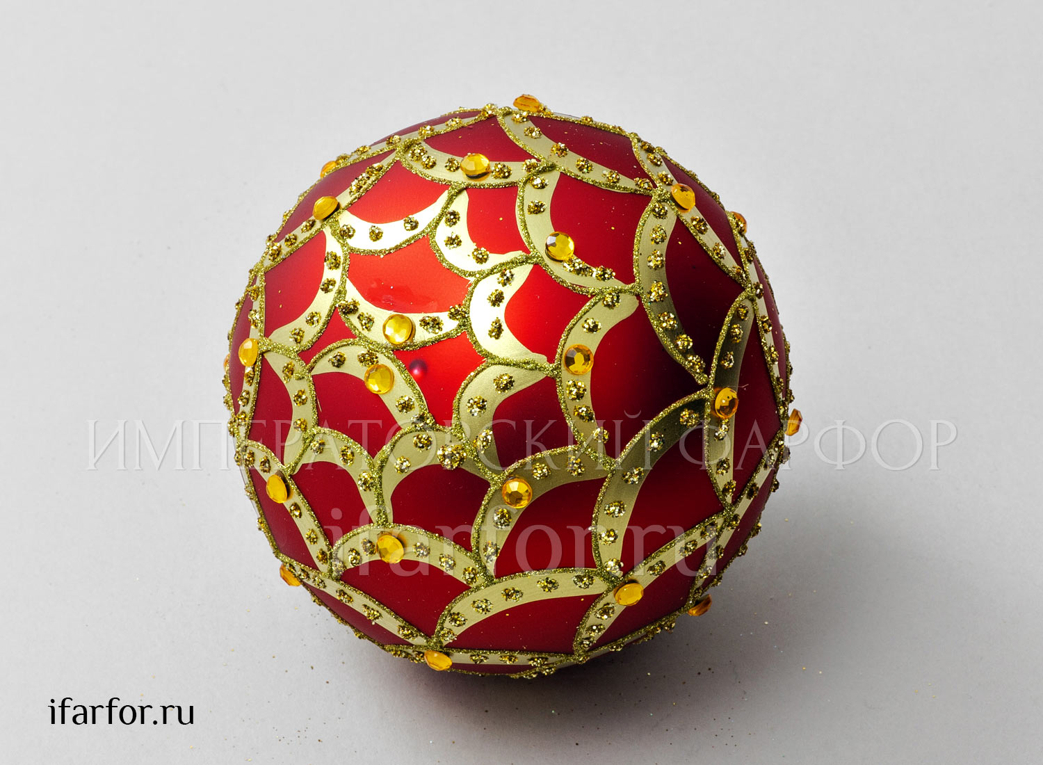 Елочная игрушка «Шар большой» Форма: Шар большой. Стекло. 100 x 120 мм.