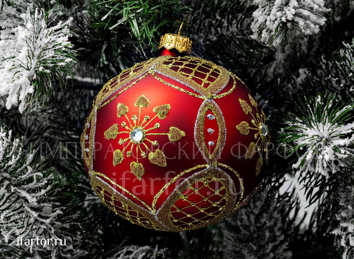 Елочная игрушка «Шар большой» Форма: Шар большой. Стекло. 100 x 106 мм.