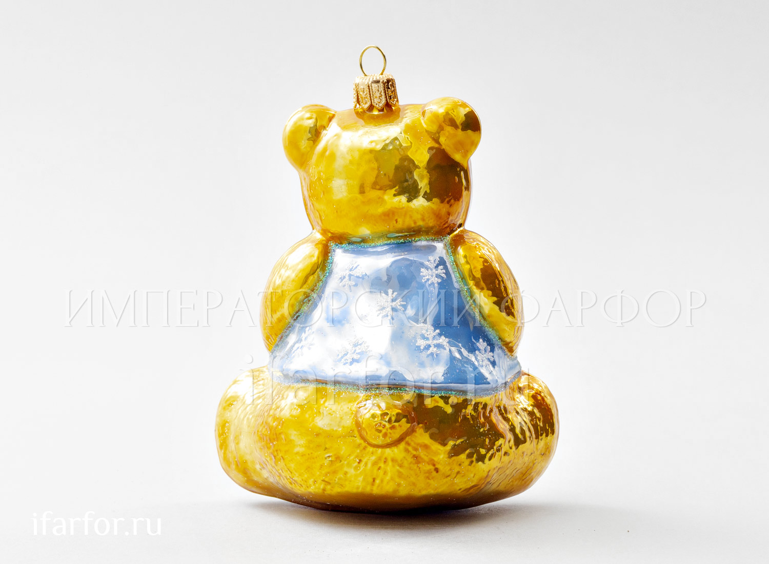 Елочная игрушка «Мишка Тедди. Мишка Тедди с барабаном» Стекло. 125 мм.