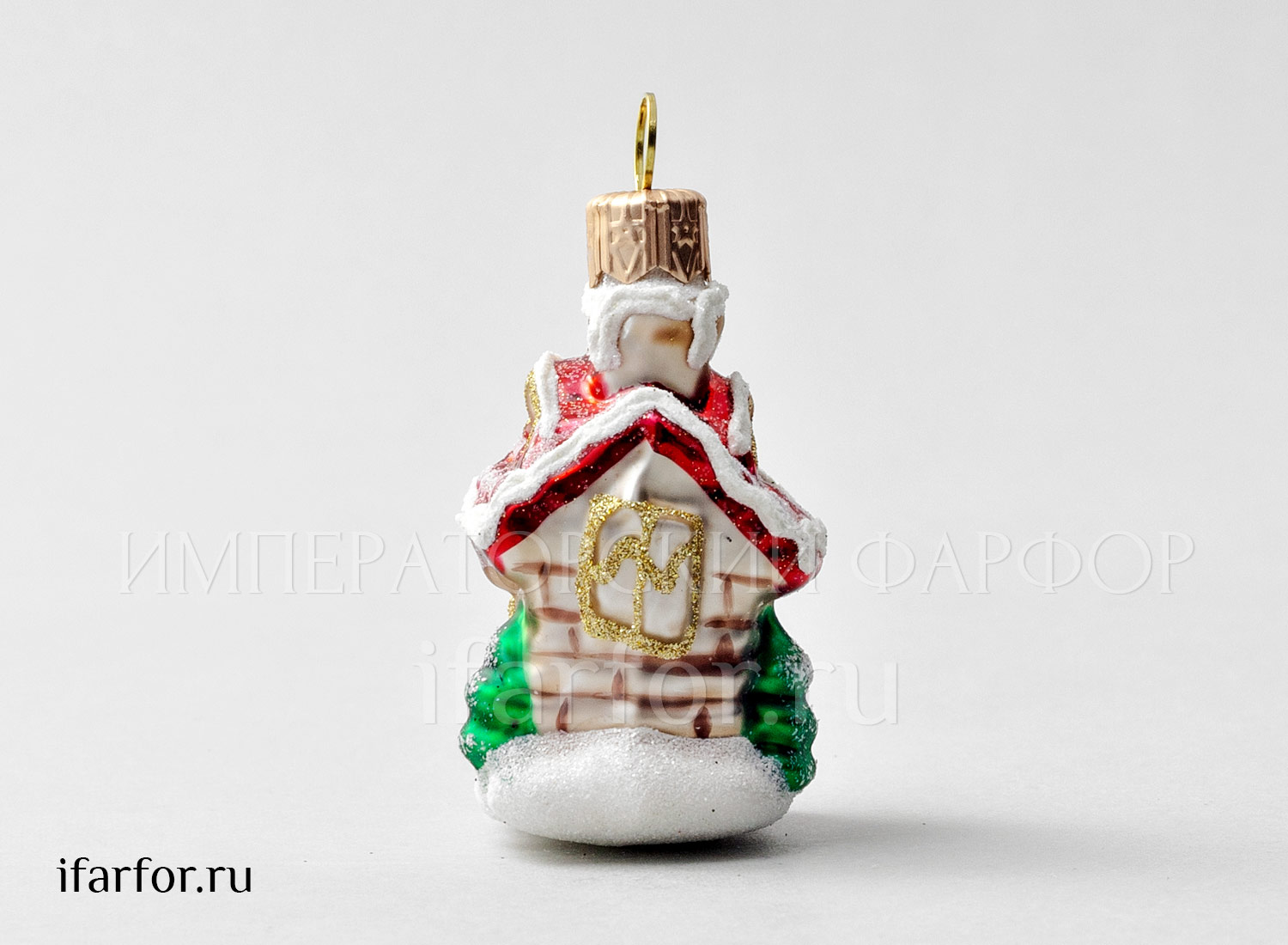 Елочная игрушка «Домик» Стекло. 66 мм.