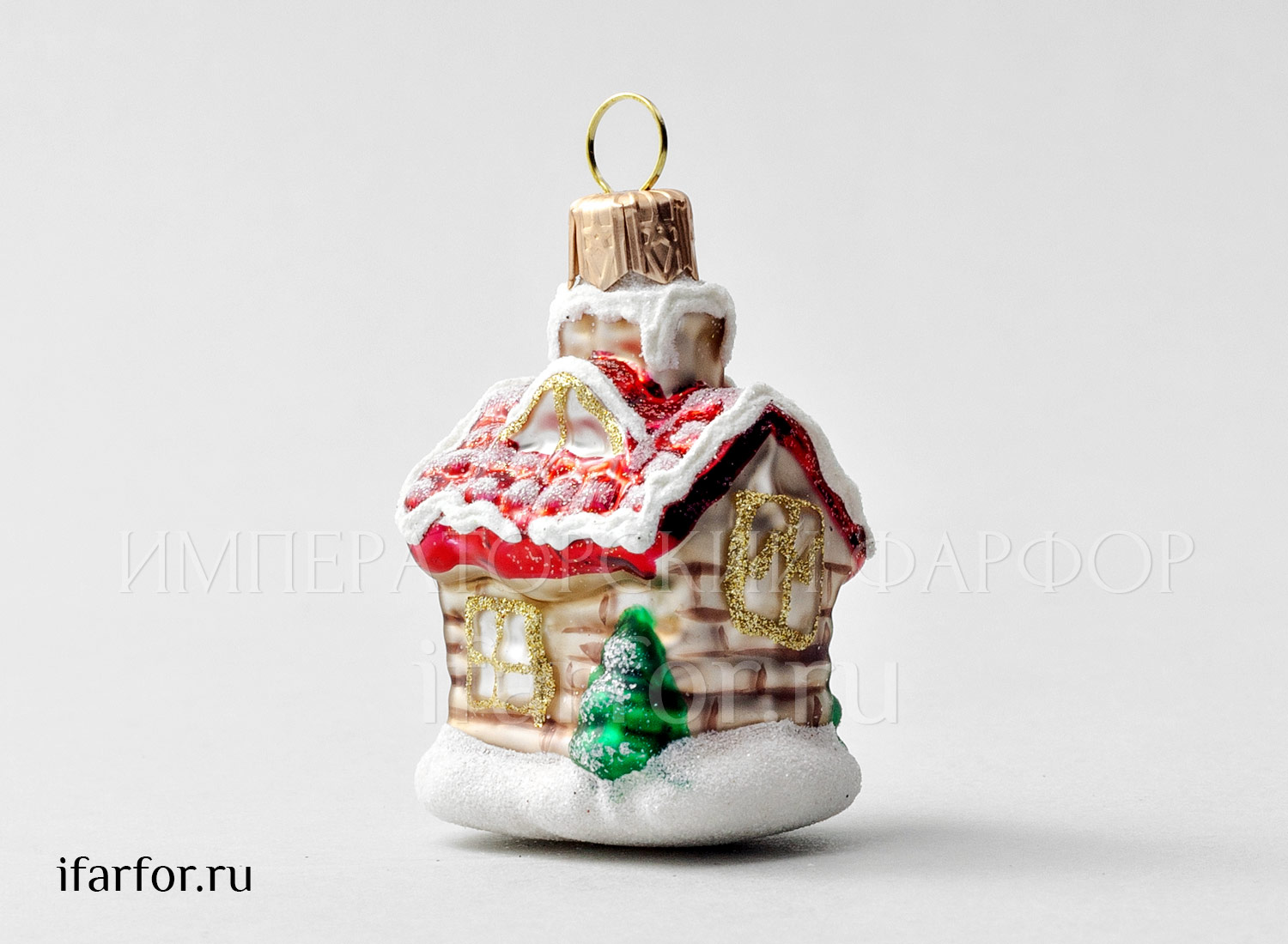 Елочная игрушка «Домик» Стекло. 66 мм.