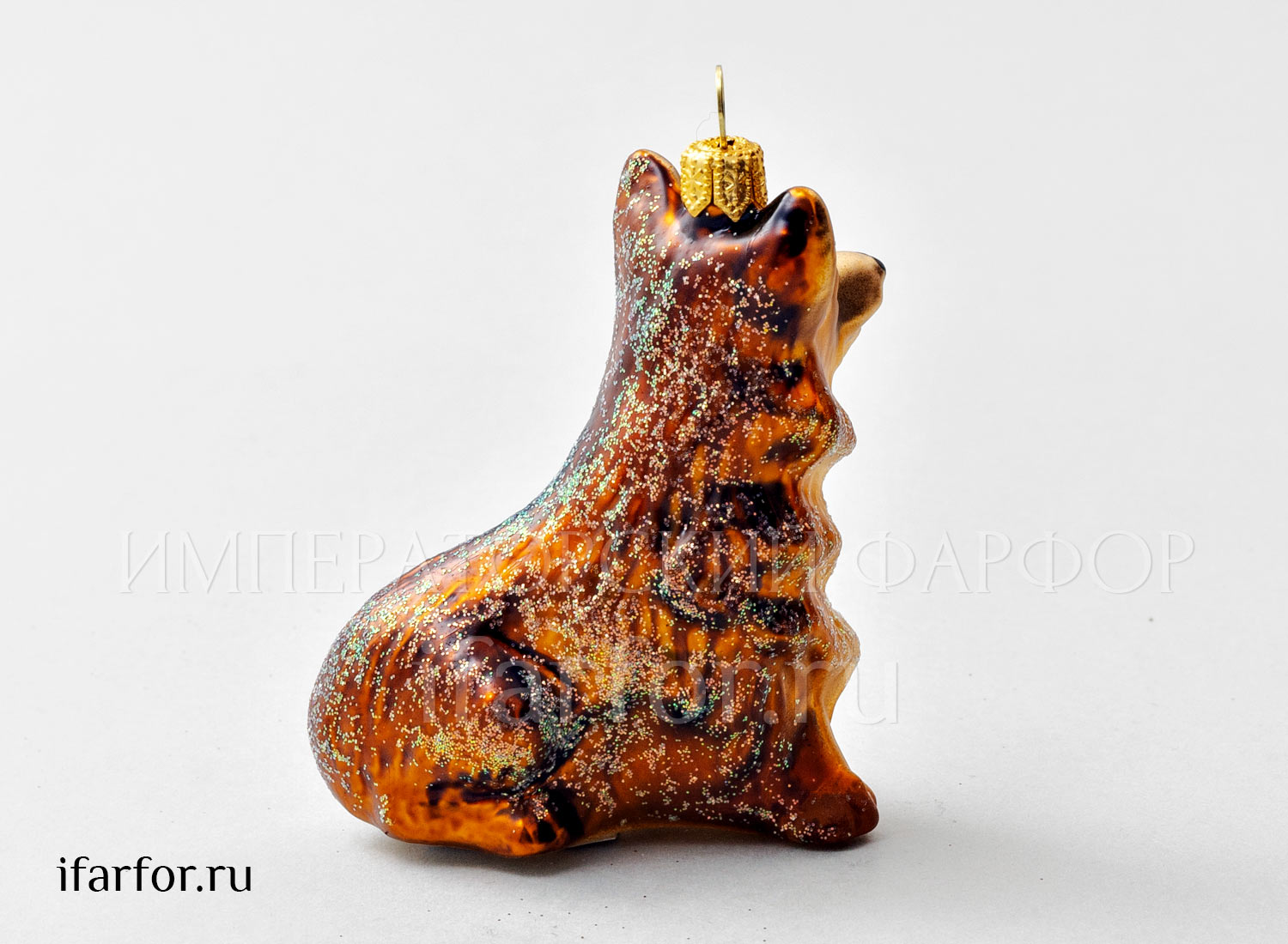 Елочная игрушка «Корги» Стекло. 85 мм.