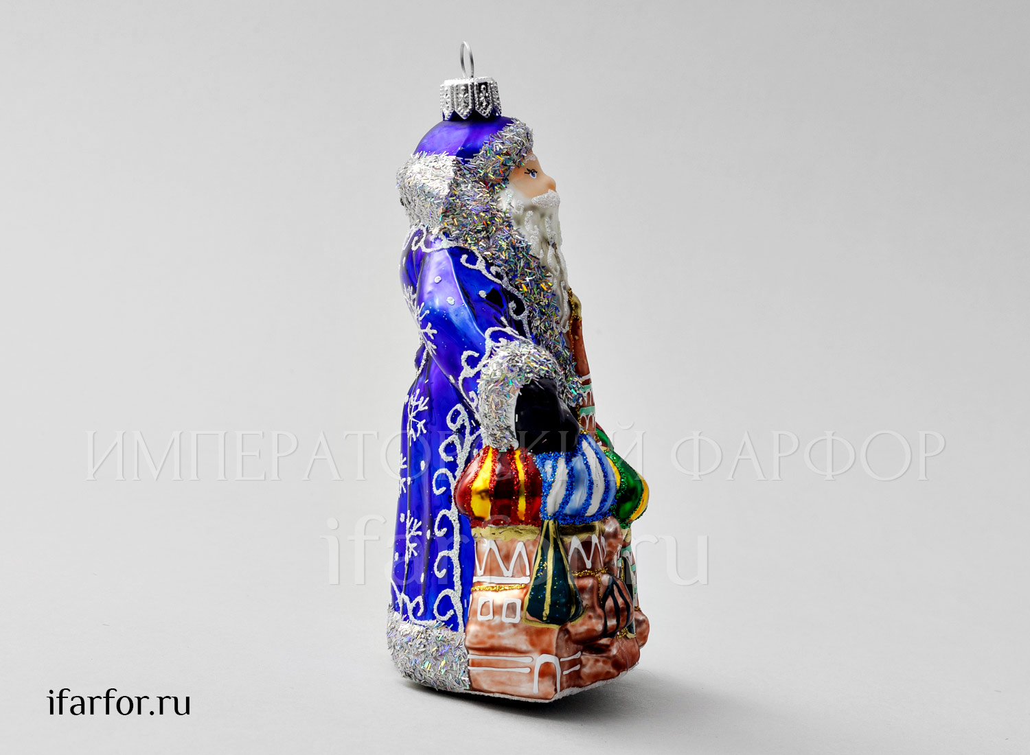 Елочная игрушка «Дед Мороз» Стекло. 140 мм.