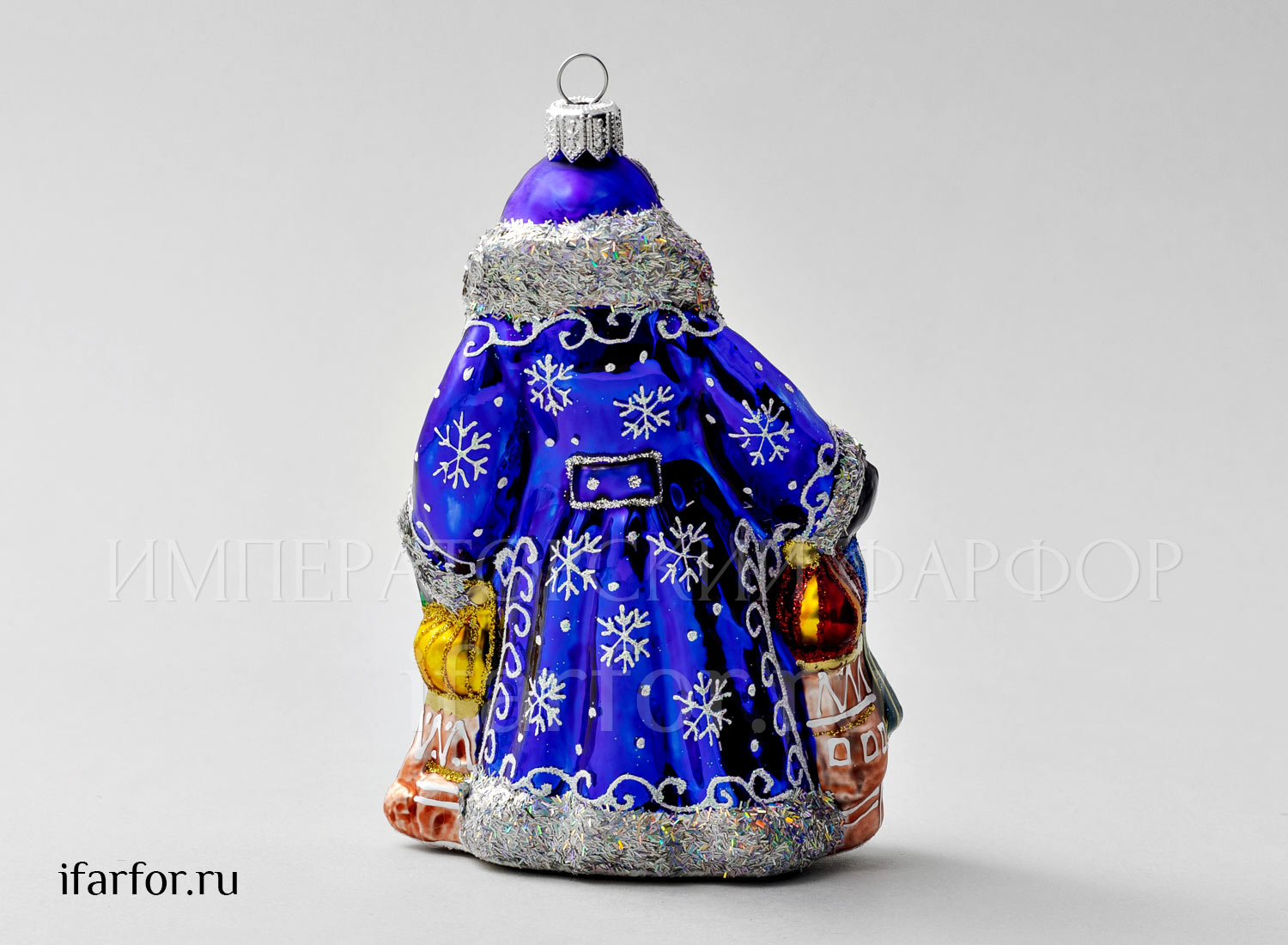 Елочная игрушка «Дед Мороз» Стекло. 140 мм.