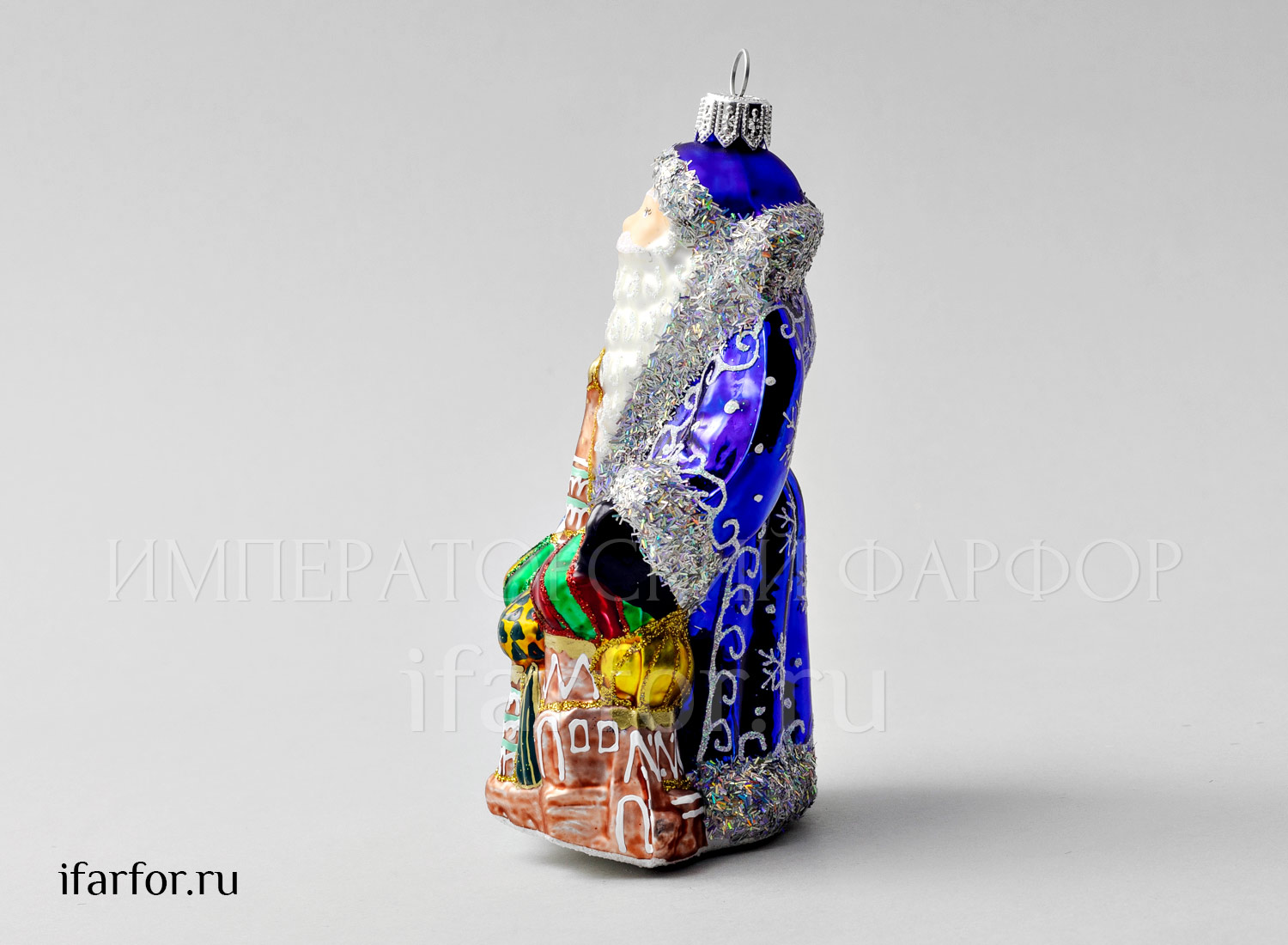 Елочная игрушка «Дед Мороз» Стекло. 140 мм.