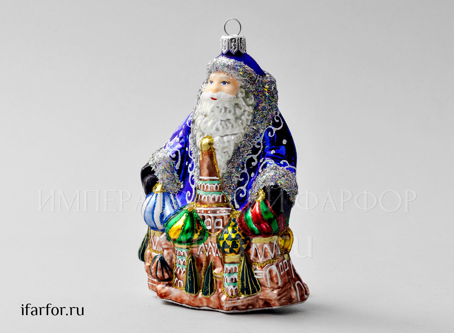 Елочная игрушка «Дед Мороз» Стекло. 140 мм.