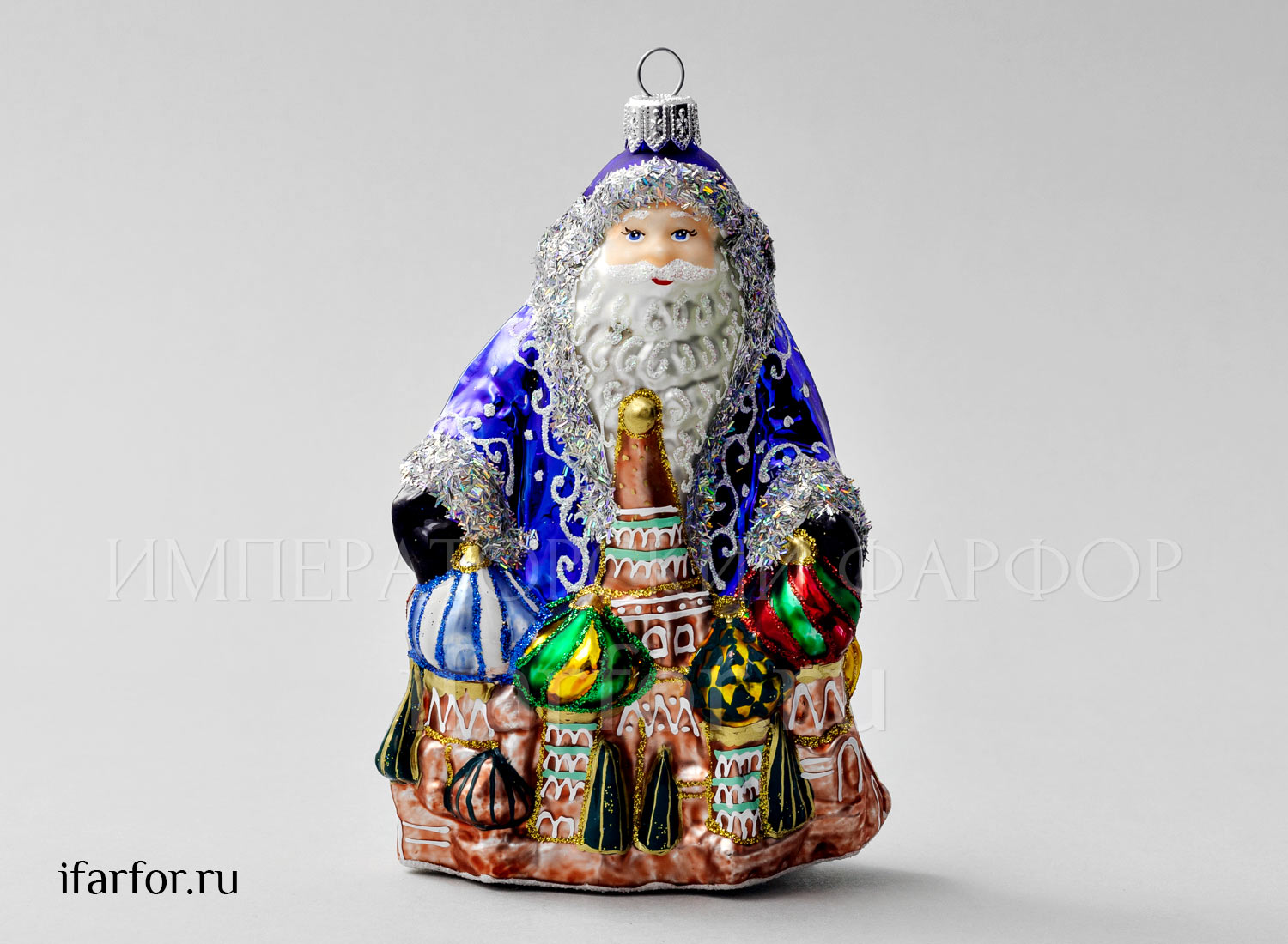 Елочная игрушка «Дед Мороз» Стекло. 140 мм.