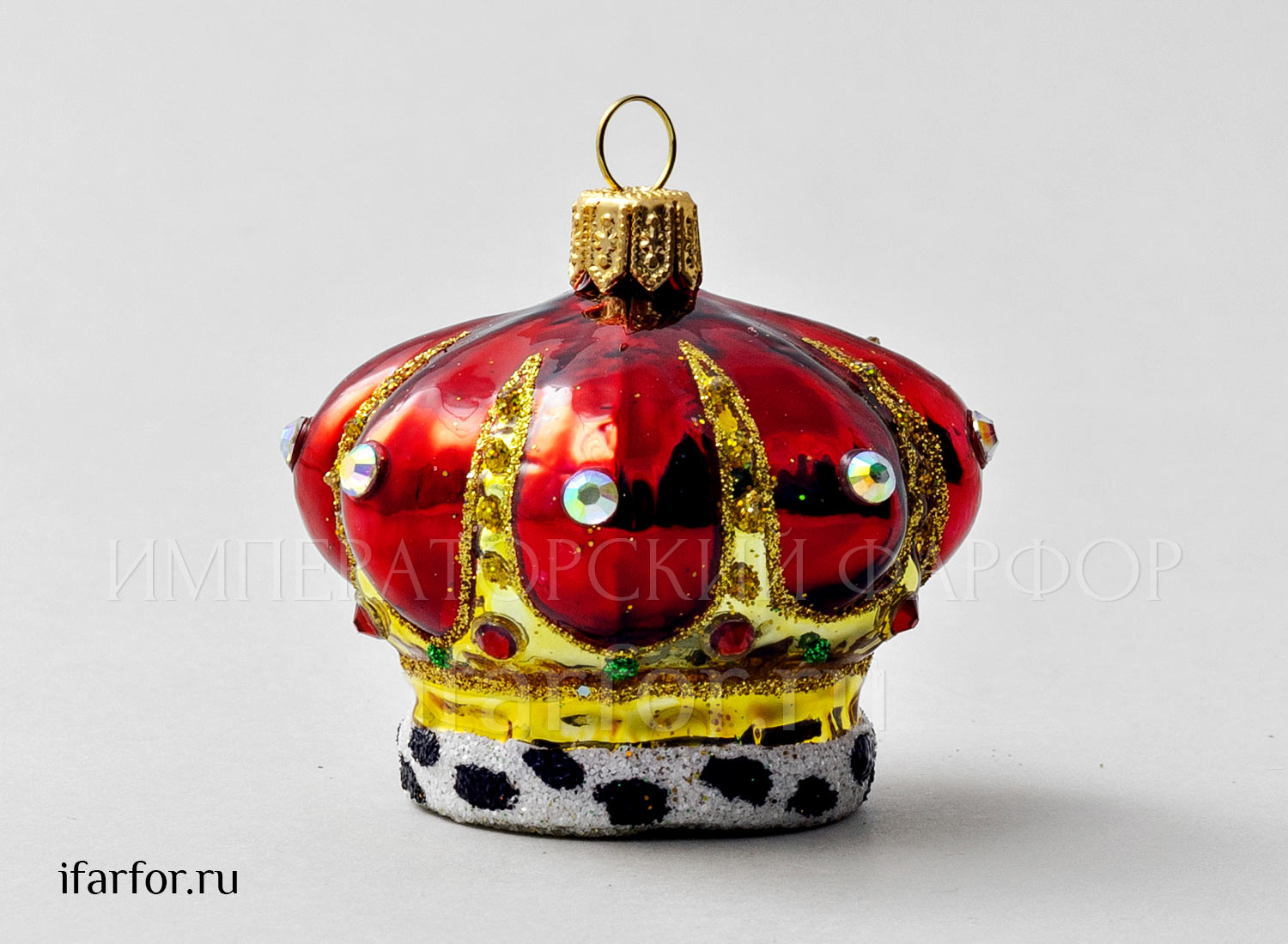 Елочная игрушка «Корона» Стекло. 60 мм.