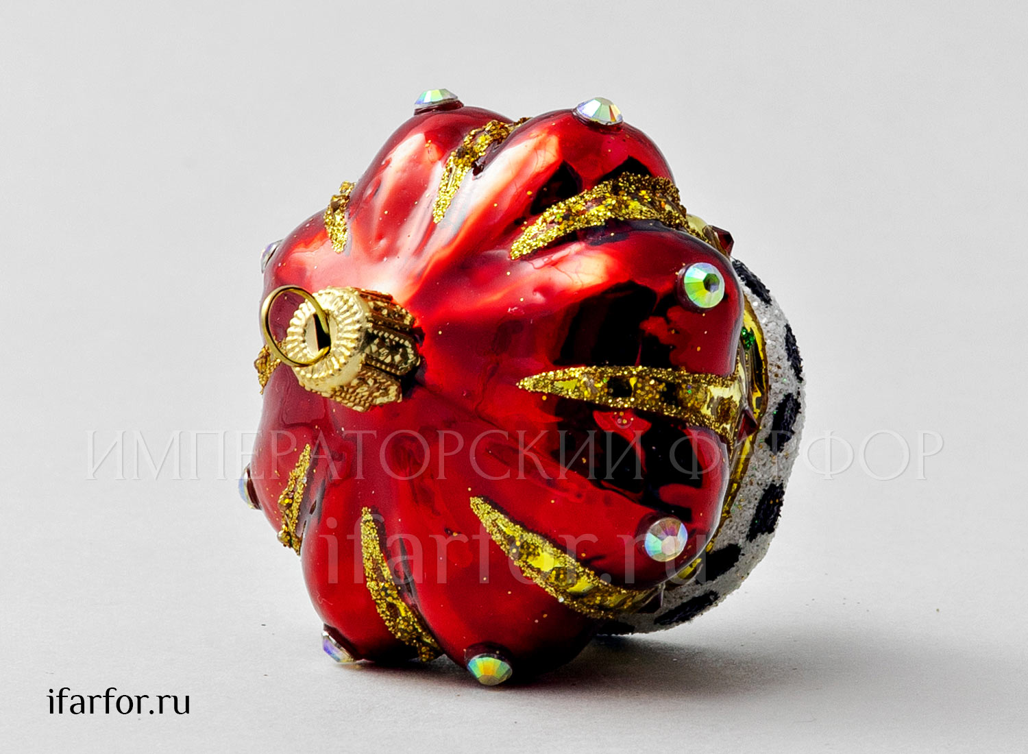 Елочная игрушка «Корона» Стекло. 60 мм.