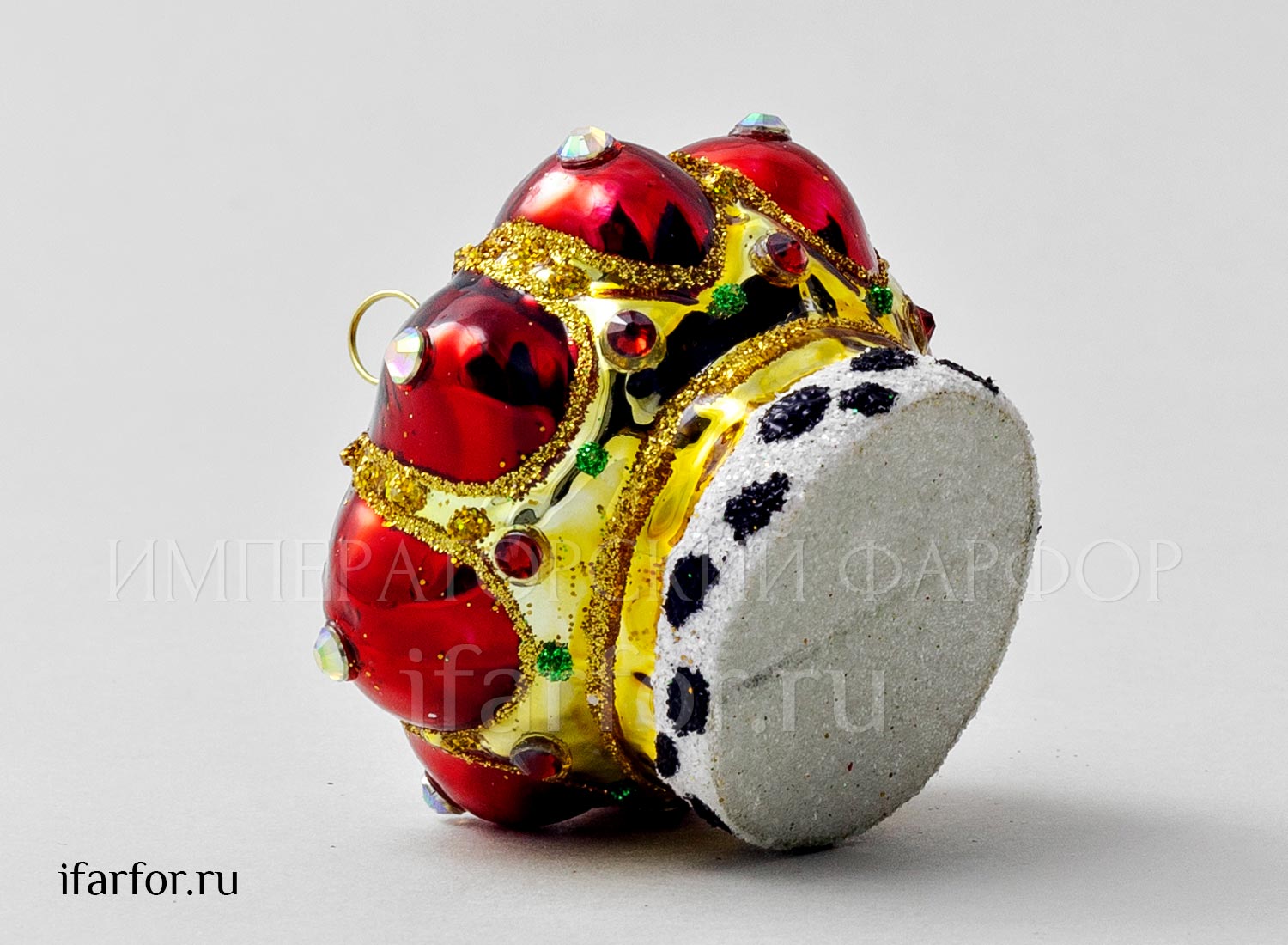 Елочная игрушка «Корона» Стекло. 60 мм.