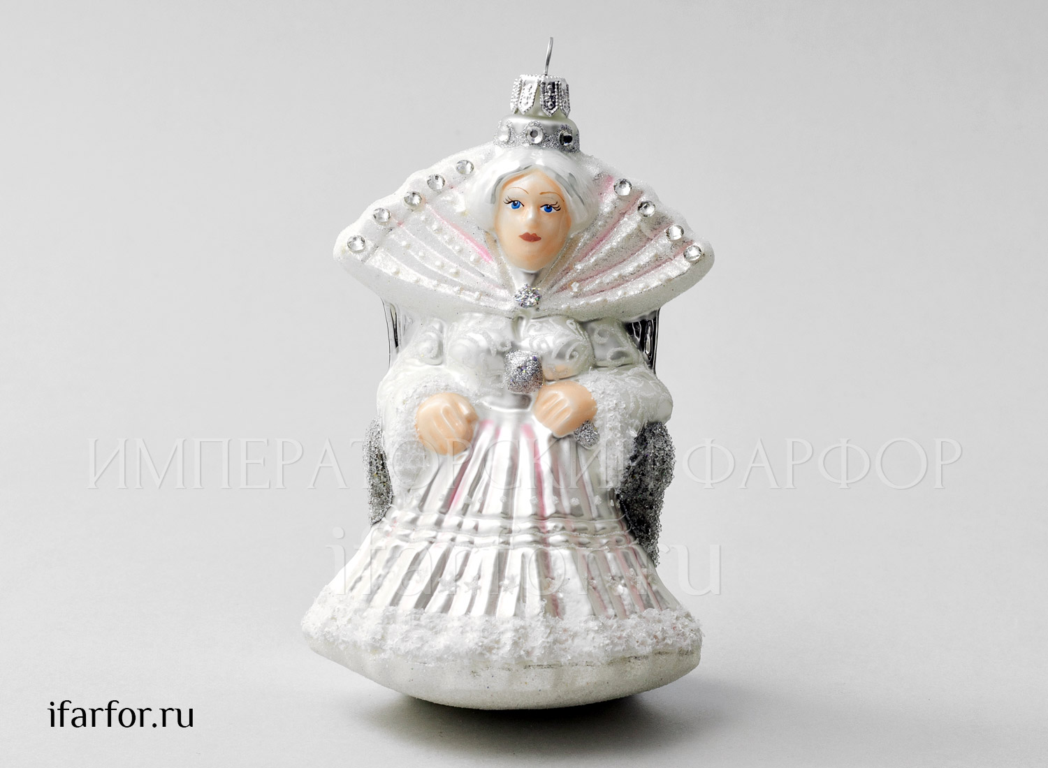 Елочная игрушка «Снежная королева со стразами» Стекло. 125 мм.
