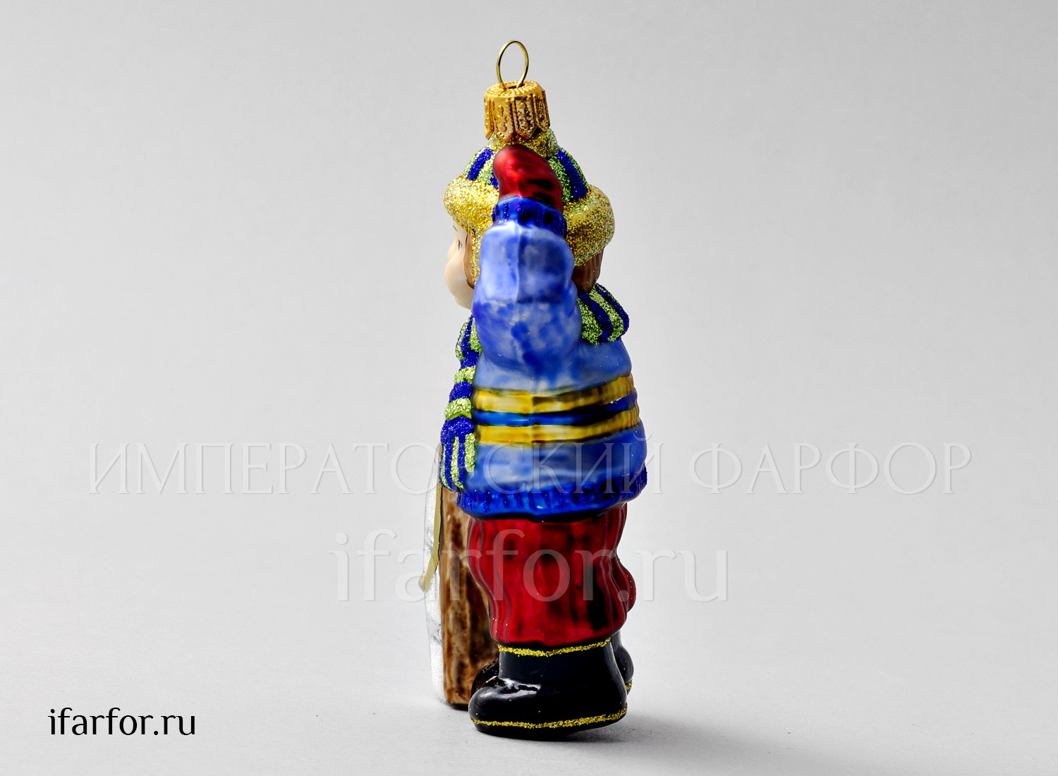 Елочная игрушка Кай Мальчик с санками 2 сорт
