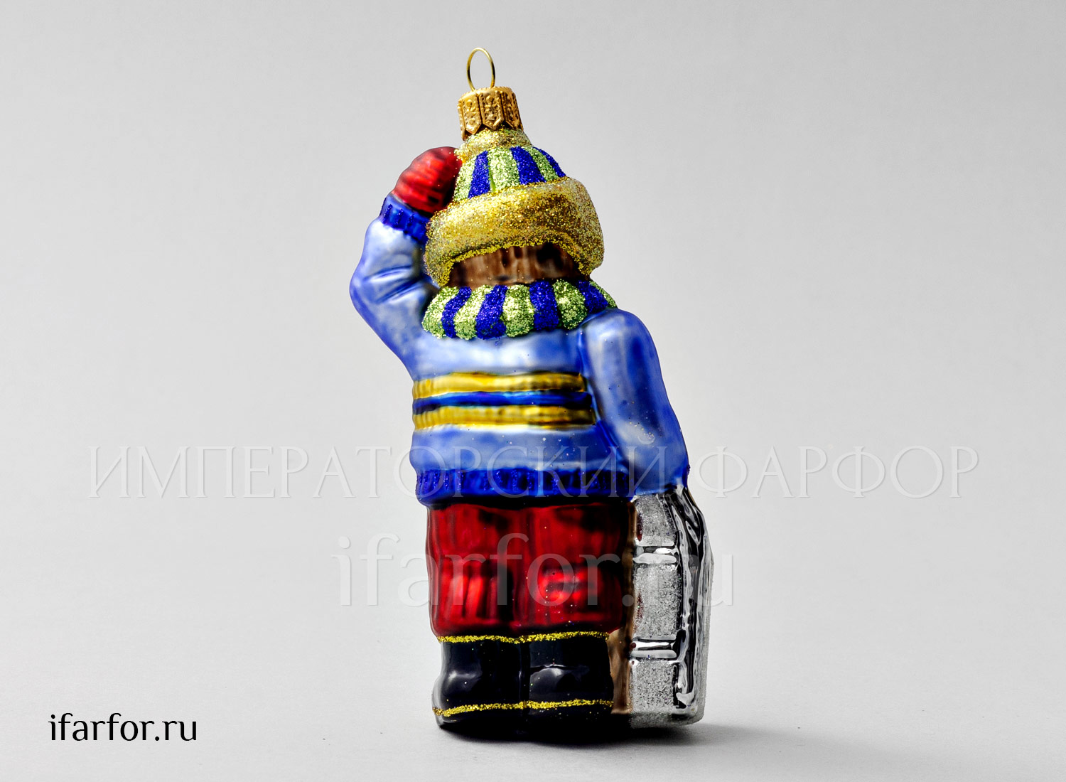Елочная игрушка Кай Мальчик с санками 2 сорт