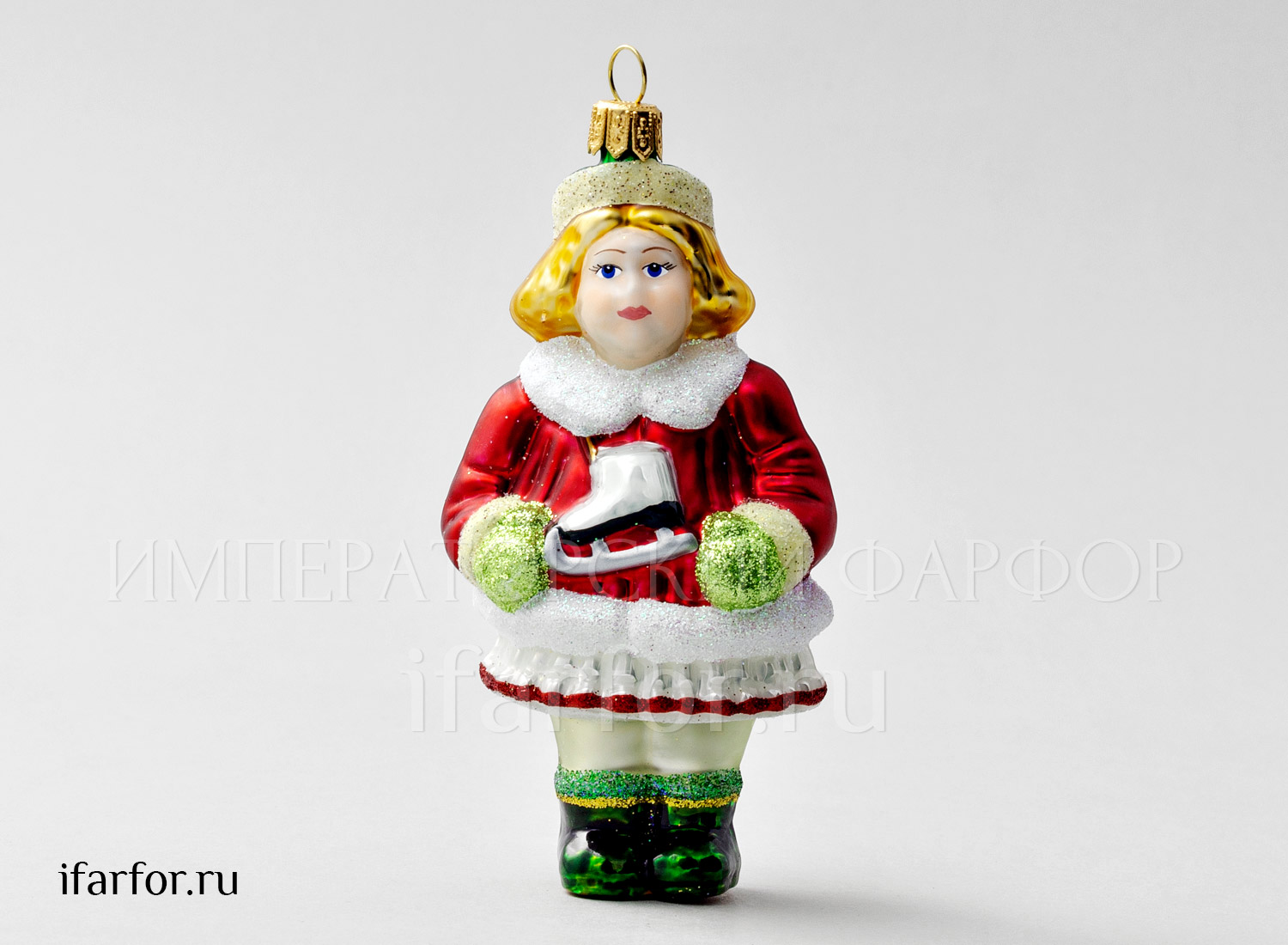 Елочная игрушка Герда Девочка с коньками 2сорт