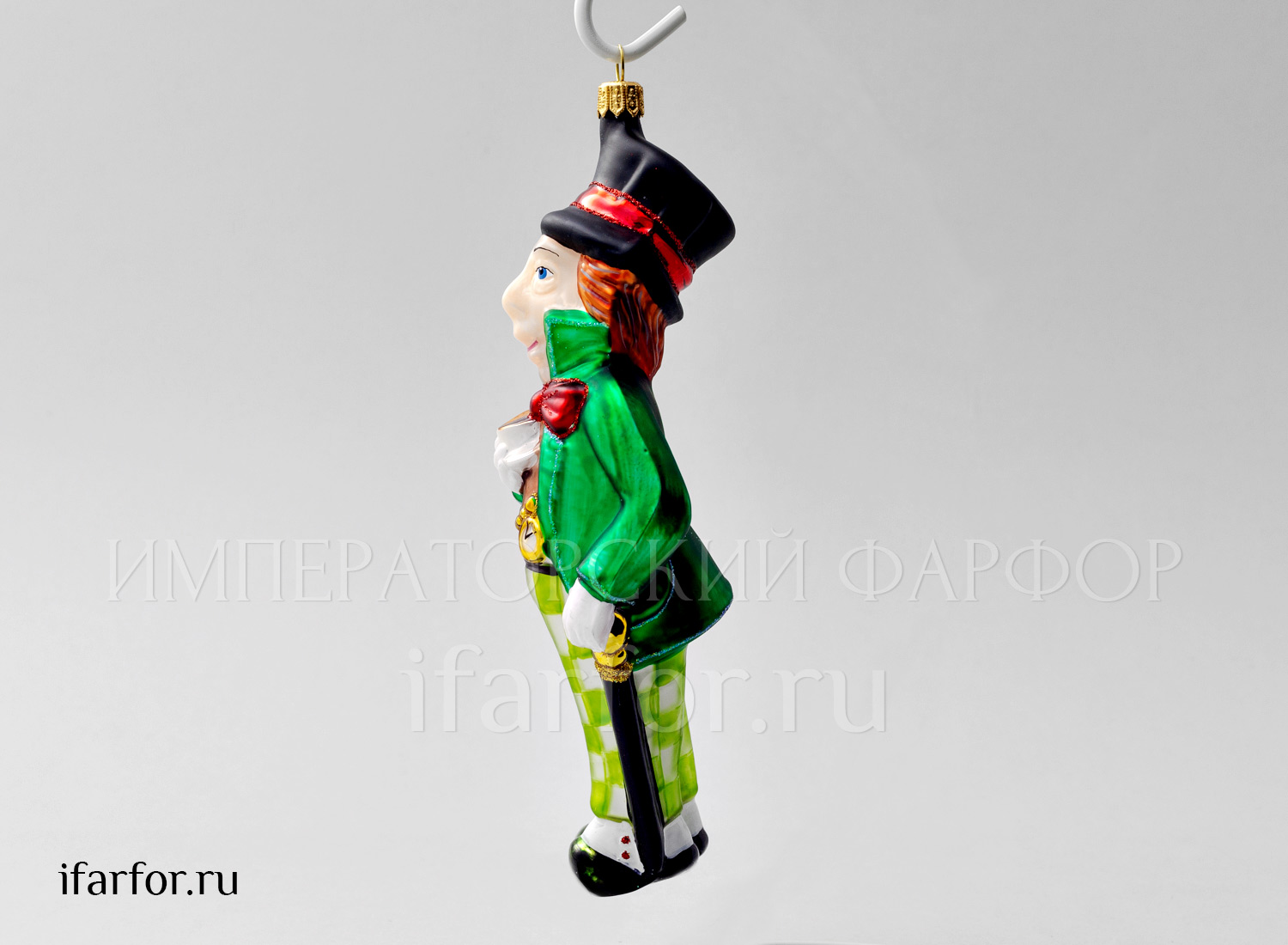 Елочная игрушка «Безумный Шляпник» Стекло. 190 мм.