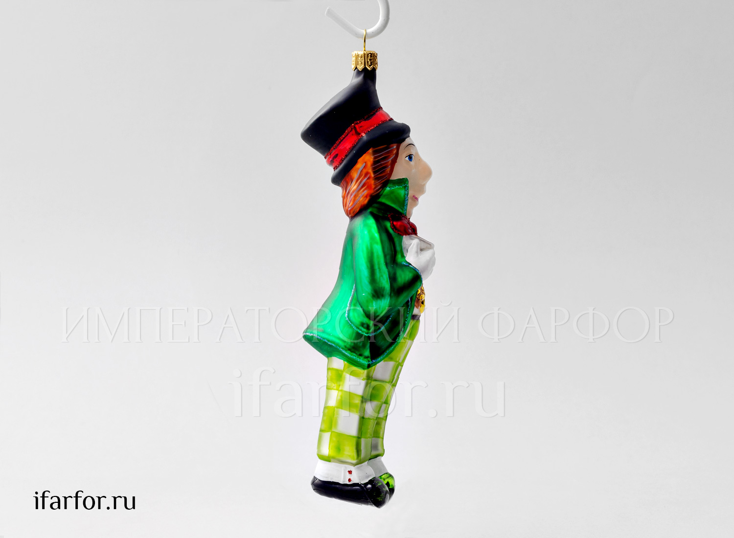Елочная игрушка «Безумный Шляпник» Стекло. 190 мм.
